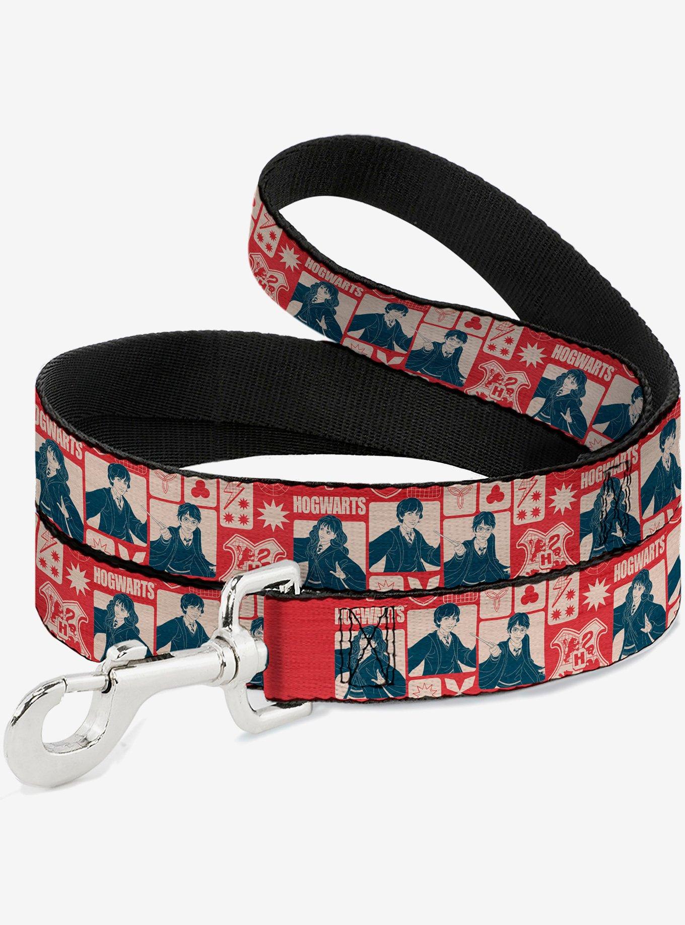 Harry Potter Hogwarts The Golden Trio Magic Collage Dog Leash