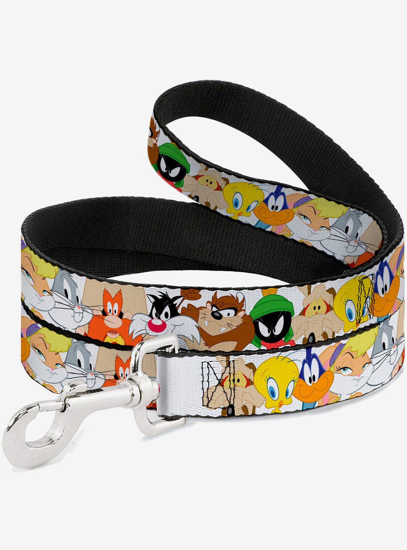 Looney Tunes Nine Character Faces White Dog Leash, , hi-res