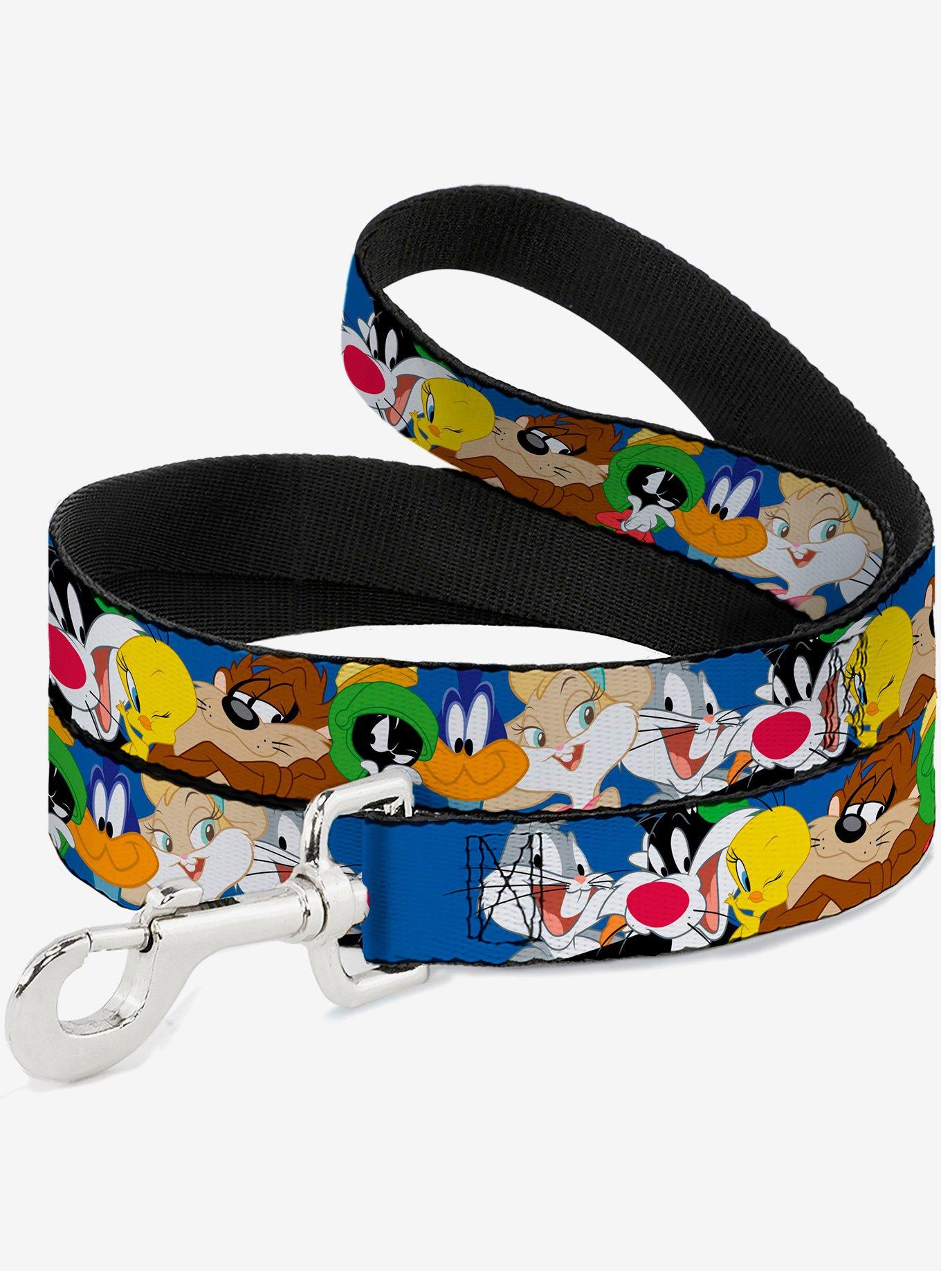 Looney Tunes Seven Character Faces Stacked Blue Dog Leash, , hi-res