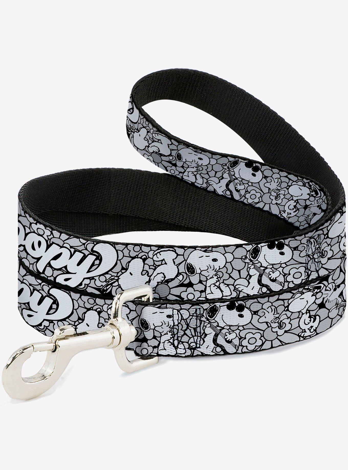 Peanuts Snoopy Poses and Daisy Flowers Collage Dog Leash