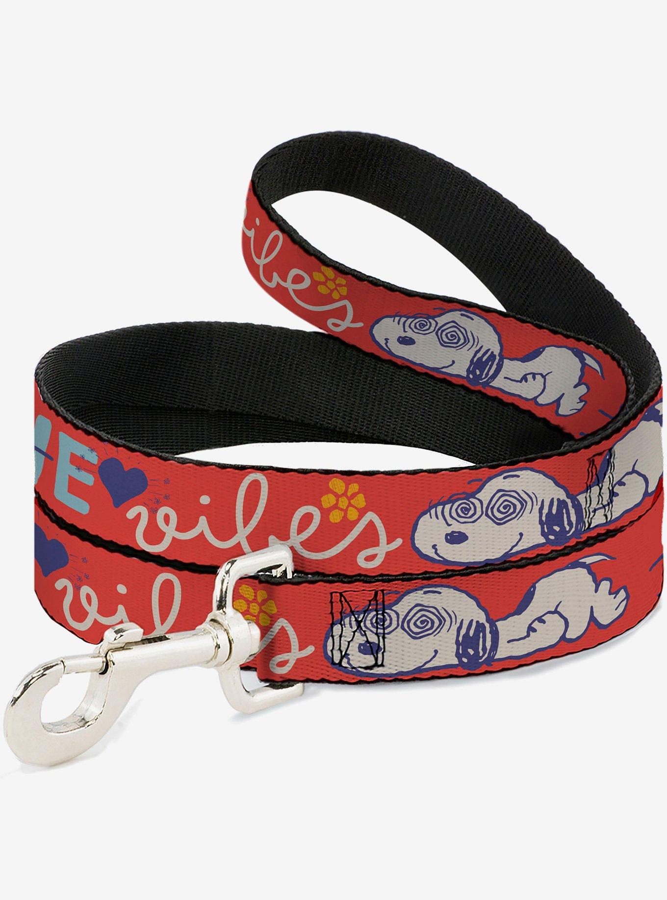 Peanuts Gang Semi Positive Vibes Quote Red Dog Leash, , hi-res