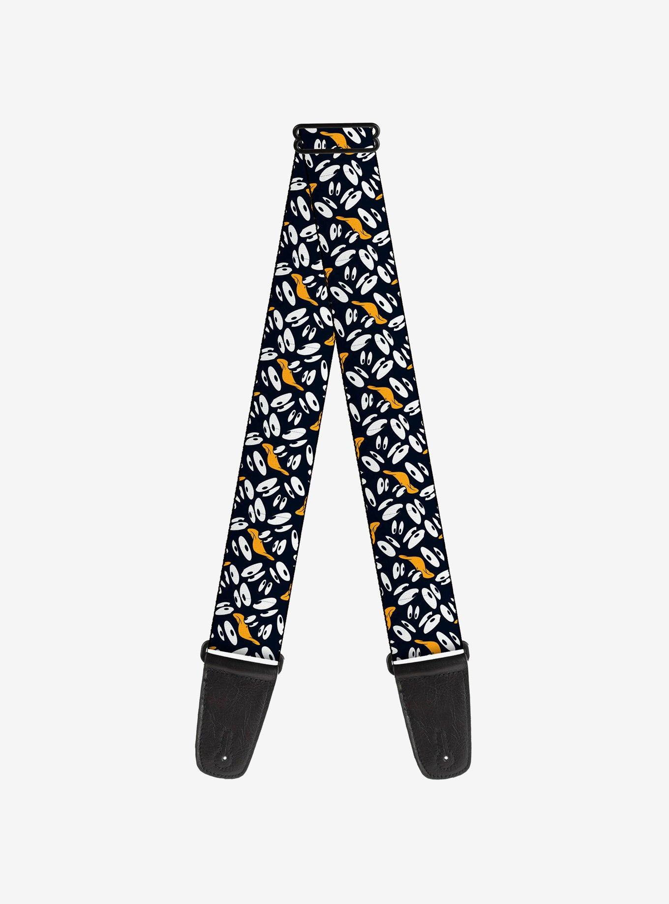 Looney Tunes Daffy Duck Expression and Eyes Scattered Guitar Strap