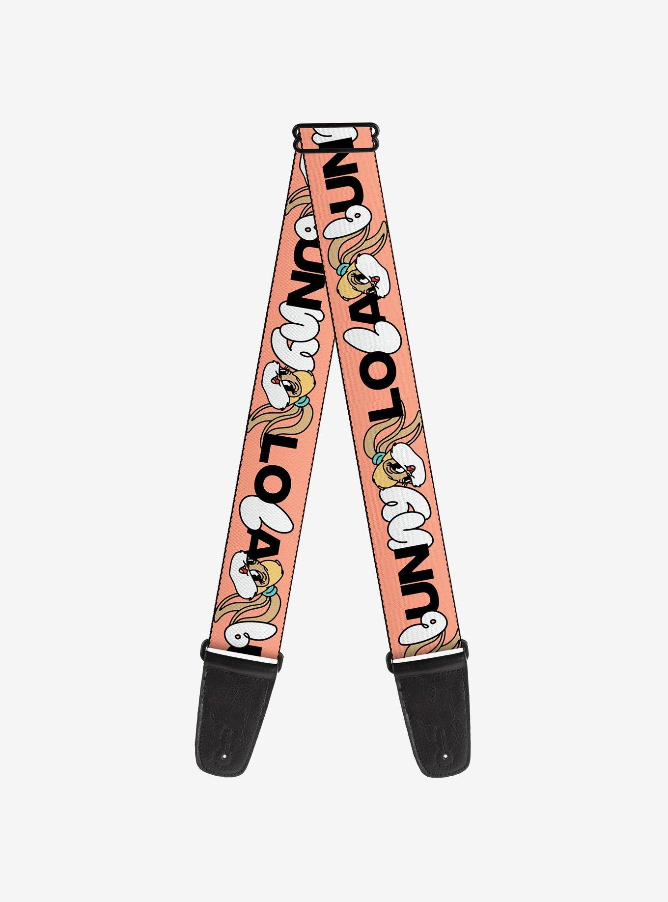Looney Tunes Lola Bunny Smiling Face Text Peach Guitar Strap, , hi-res