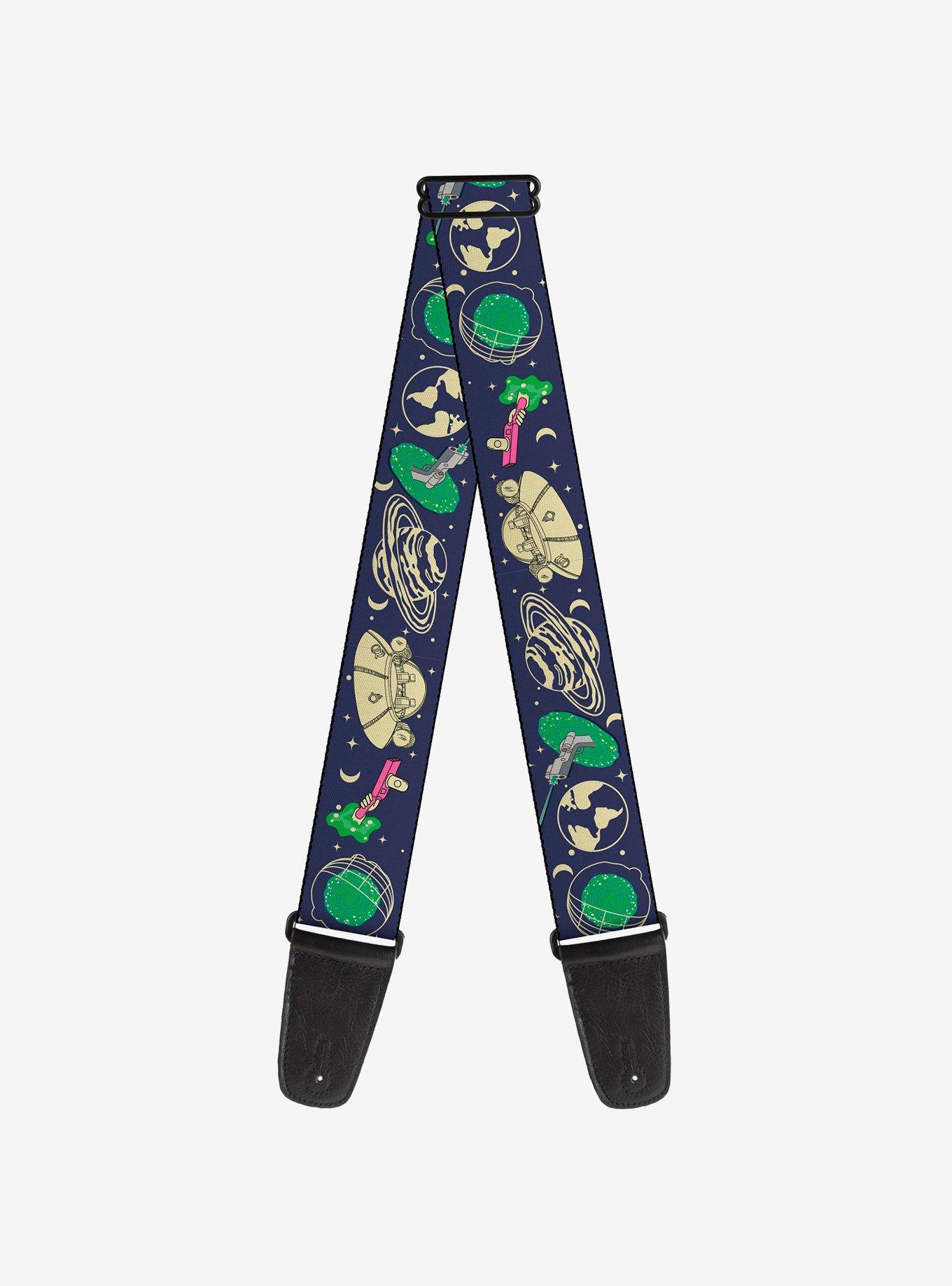 Rick and Morty Portal Space Icons Collage Guitar Strap, , hi-res
