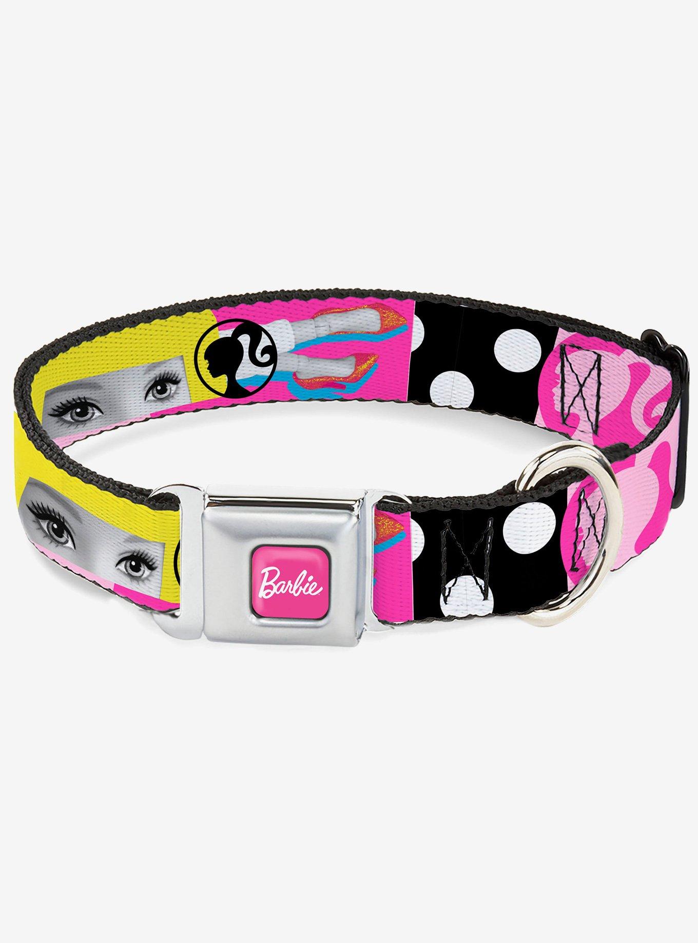 Barbie Accessory Icons Collage Multi Seatbelt Buckle Dog Collar