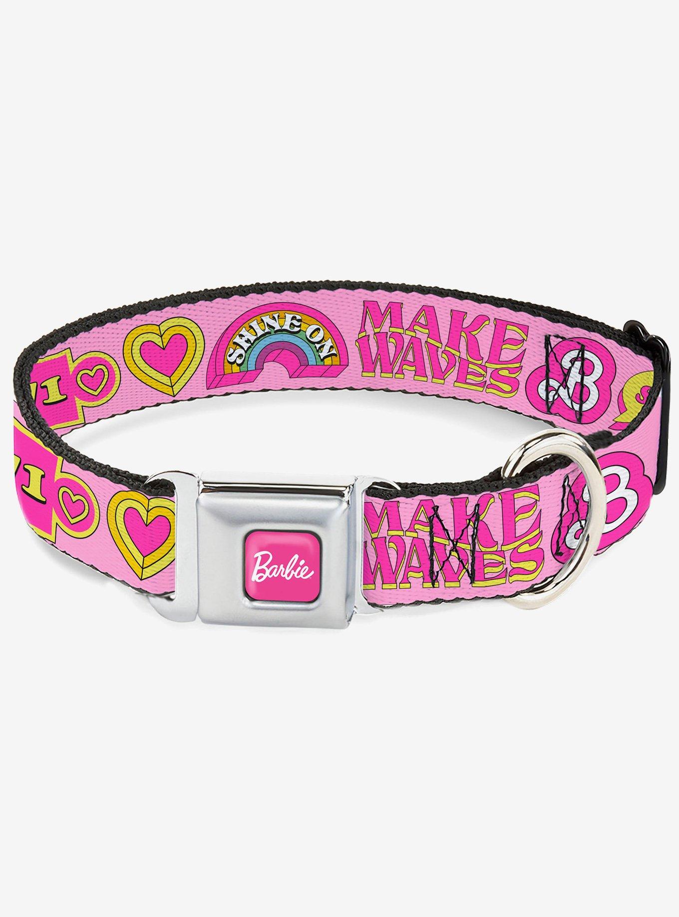 Malibu Barbie 1971 Icons and Quotes Seatbelt Buckle Dog Collar, , hi-res