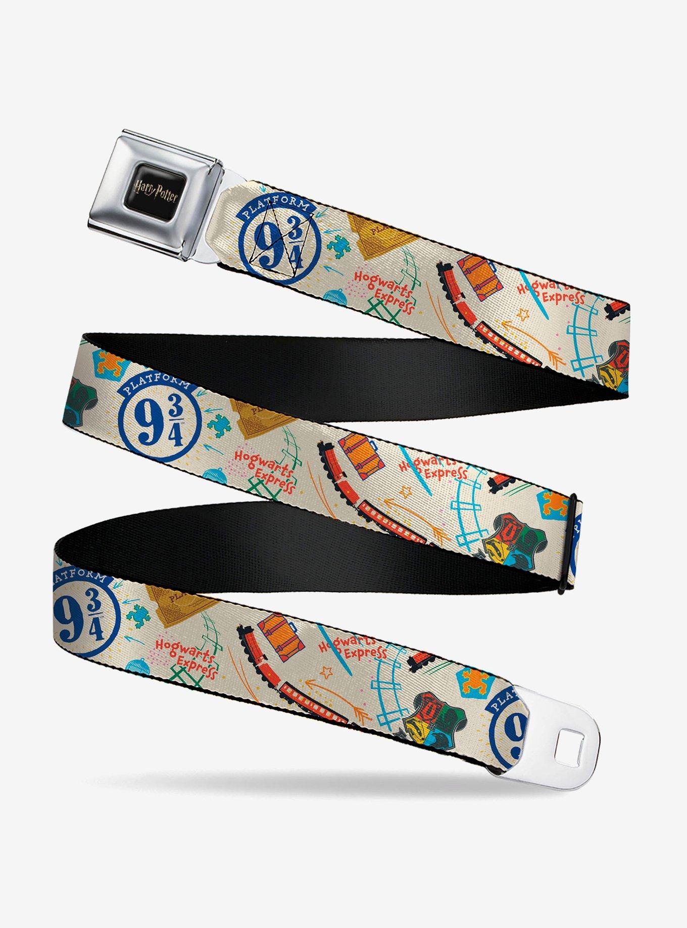 Harry Potter Hogwarts Express Icons Collage Multi Seatbelt Buckle Belt, , hi-res