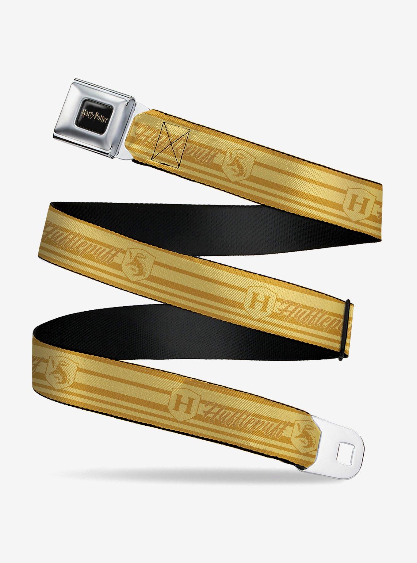 Harry Potter Hufflepuff House Champion Icons Stripe Seatbelt Buckle Belt