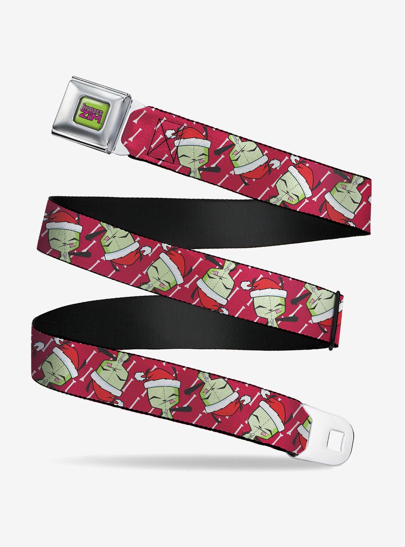 Invader Zim Holiday GIR Santa Hat Pose Flips and Bone Seatbelt Buckle Belt