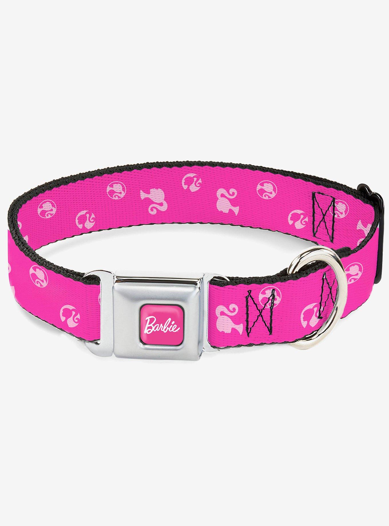 Barbie Ponytail Silhouette Icon Scattered Seatbelt Buckle Dog Collar