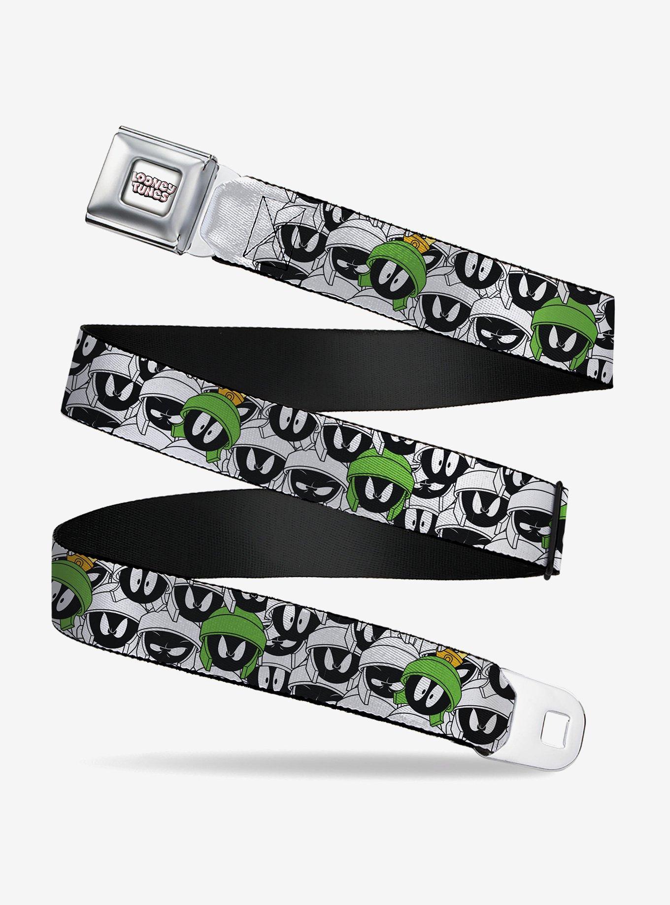 Looney Tunes Marvin the Martian Faces Stacked Seatbelt Buckle Belt, , hi-res