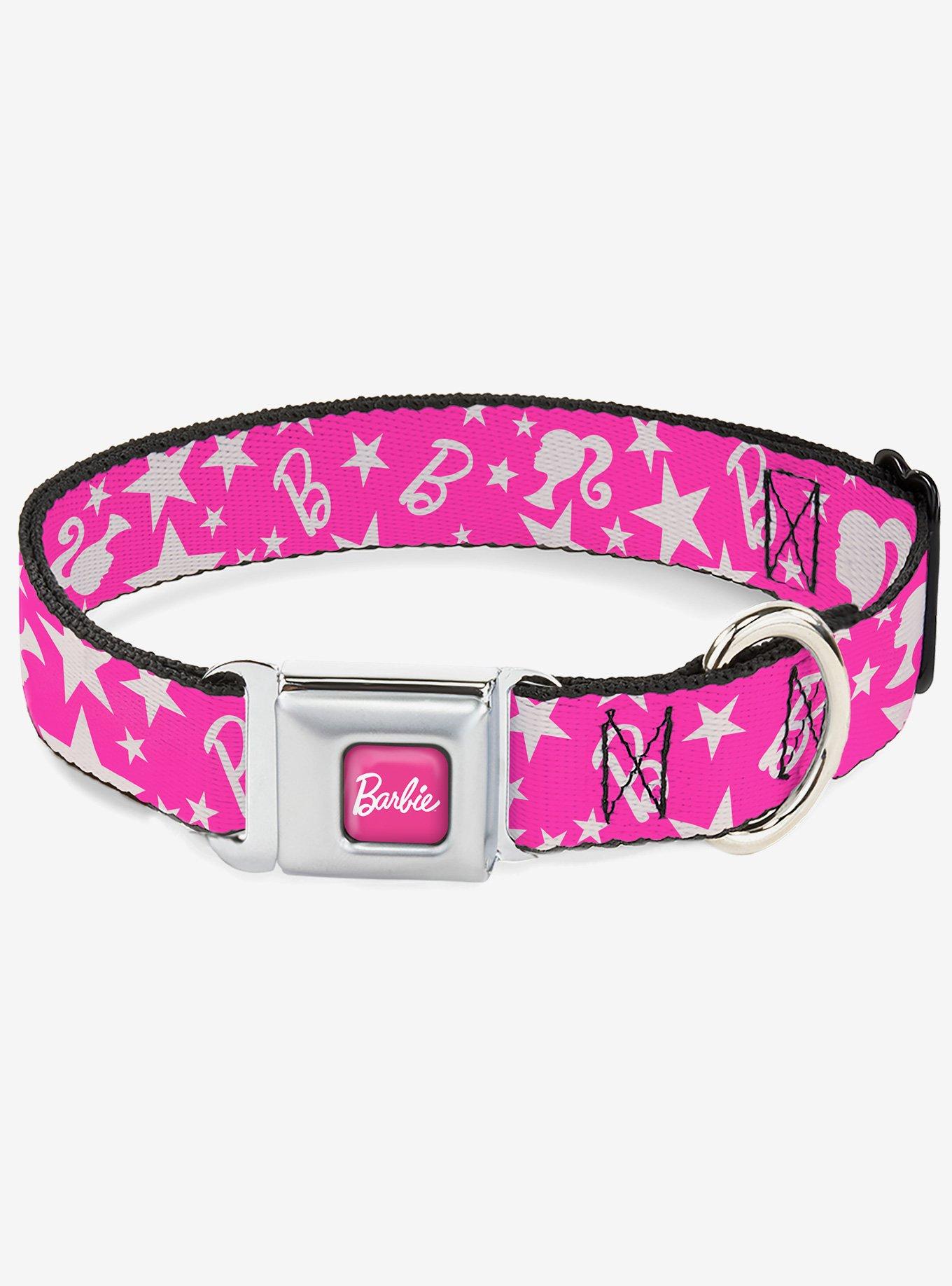 Barbie Ponytail Silhouette and Star Scattered Seatbelt Buckle Dog Collar, , hi-res