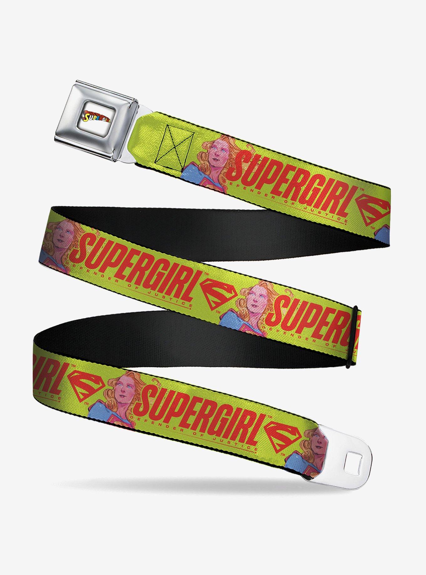 DC Comics Supergirl Defender of Justice Pose Red Seatbelt Buckle Belt