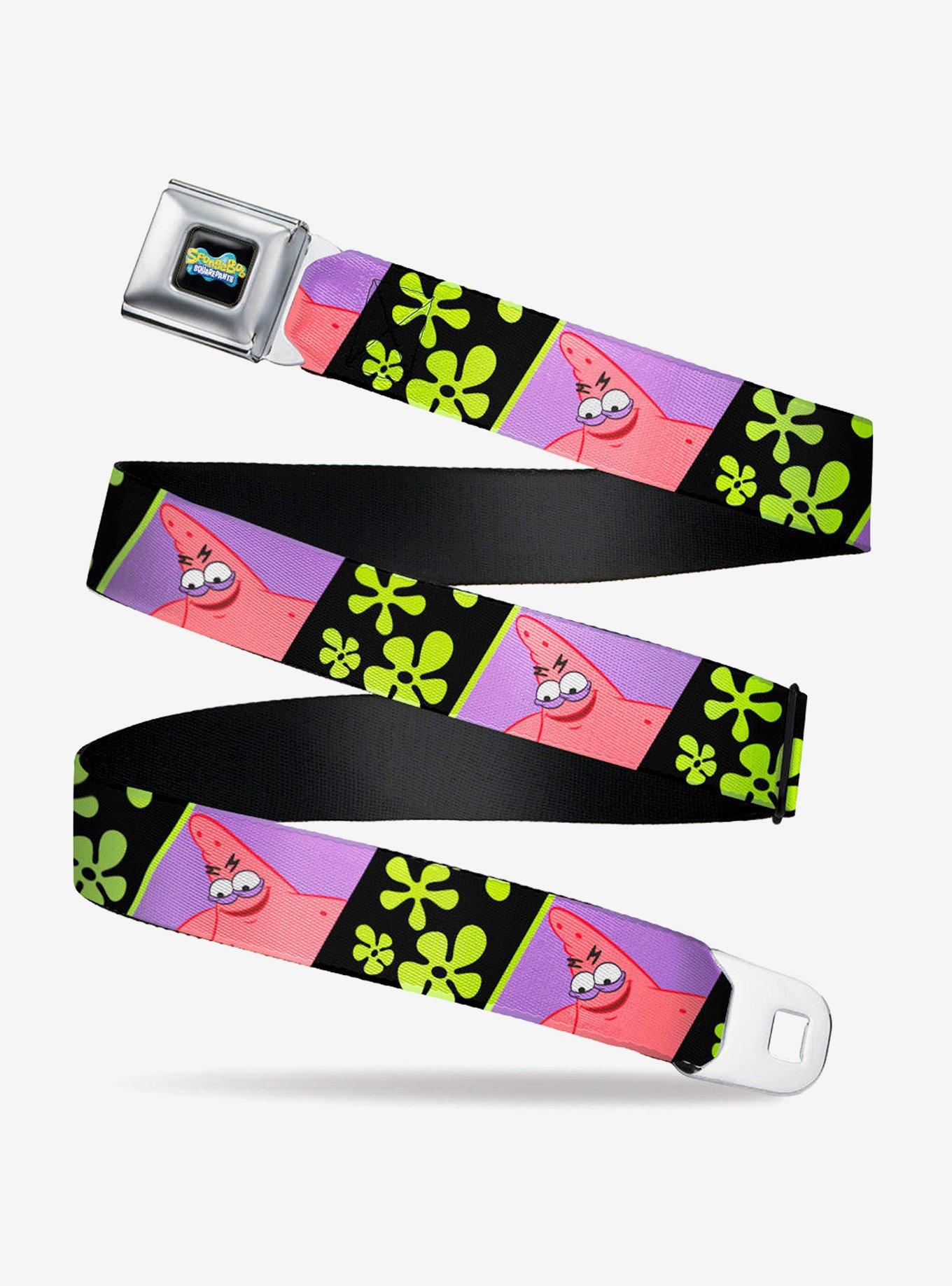 SpongeBob Patrick Star Pose and Flower Blocks Seatbelt Buckle Belt, , hi-res