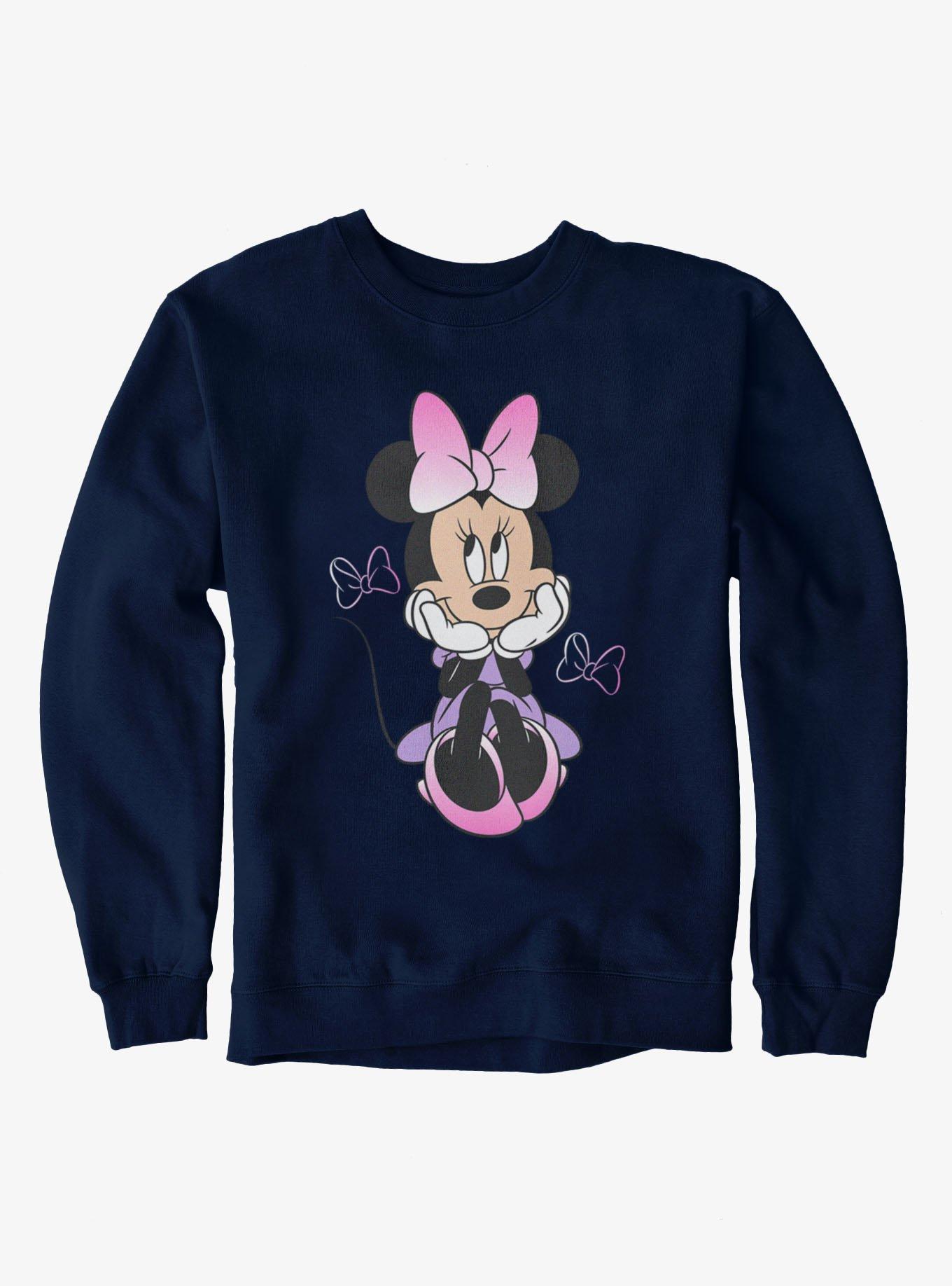 Disney Minnie Mouse Sitting Bow Gradients Sweatshirt, , hi-res