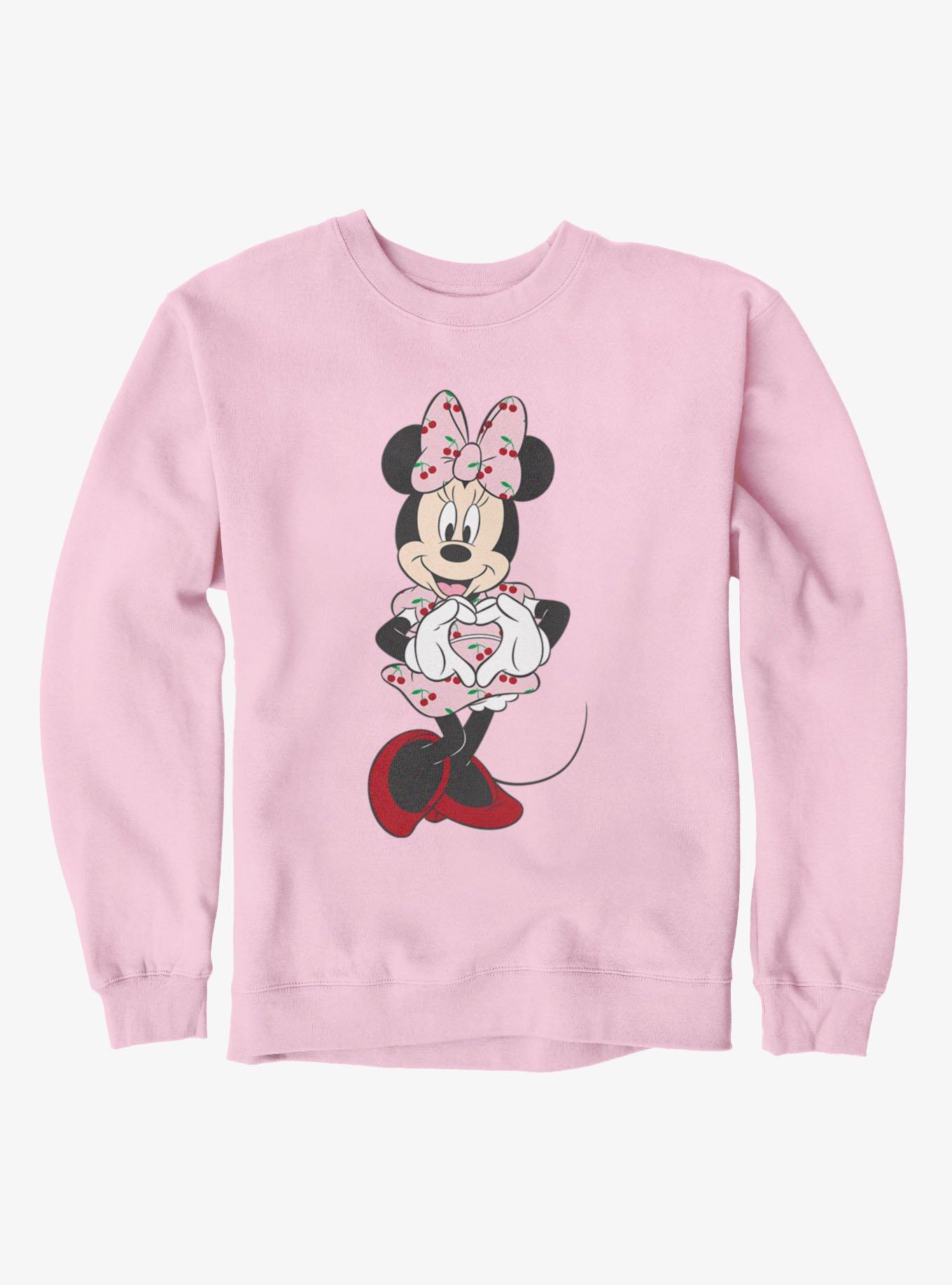 Disney Minnie Mouse Heart Hands Cherry Drop Dress Sweatshirt, , hi-res