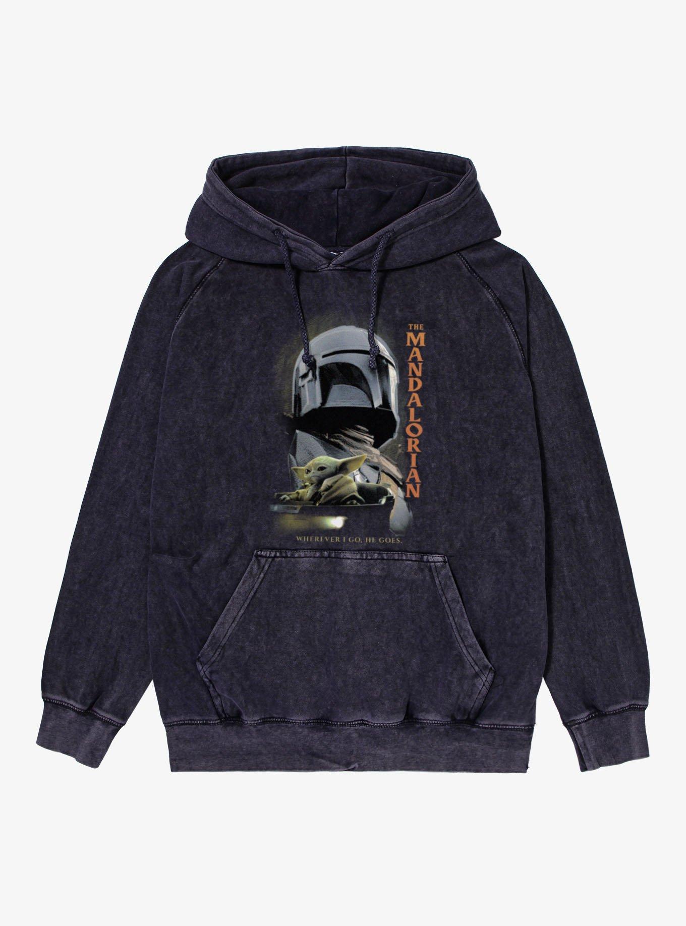 Star Wars The Mandalorian Wherever I Go Mineral Wash Hoodie, , hi-res