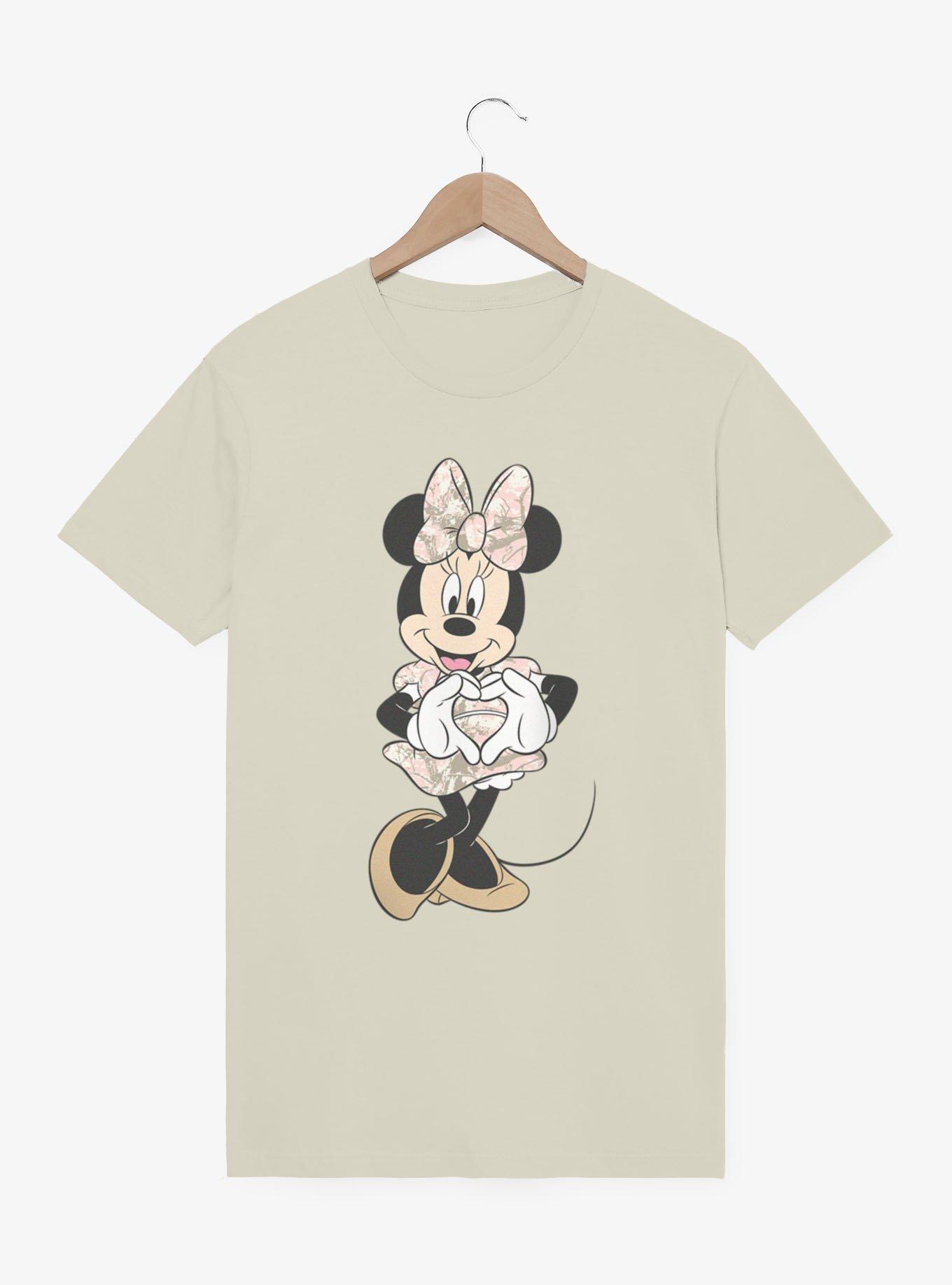 Disney Minnie Mouse Heart Hands Pink Camo Dress T-Shirt