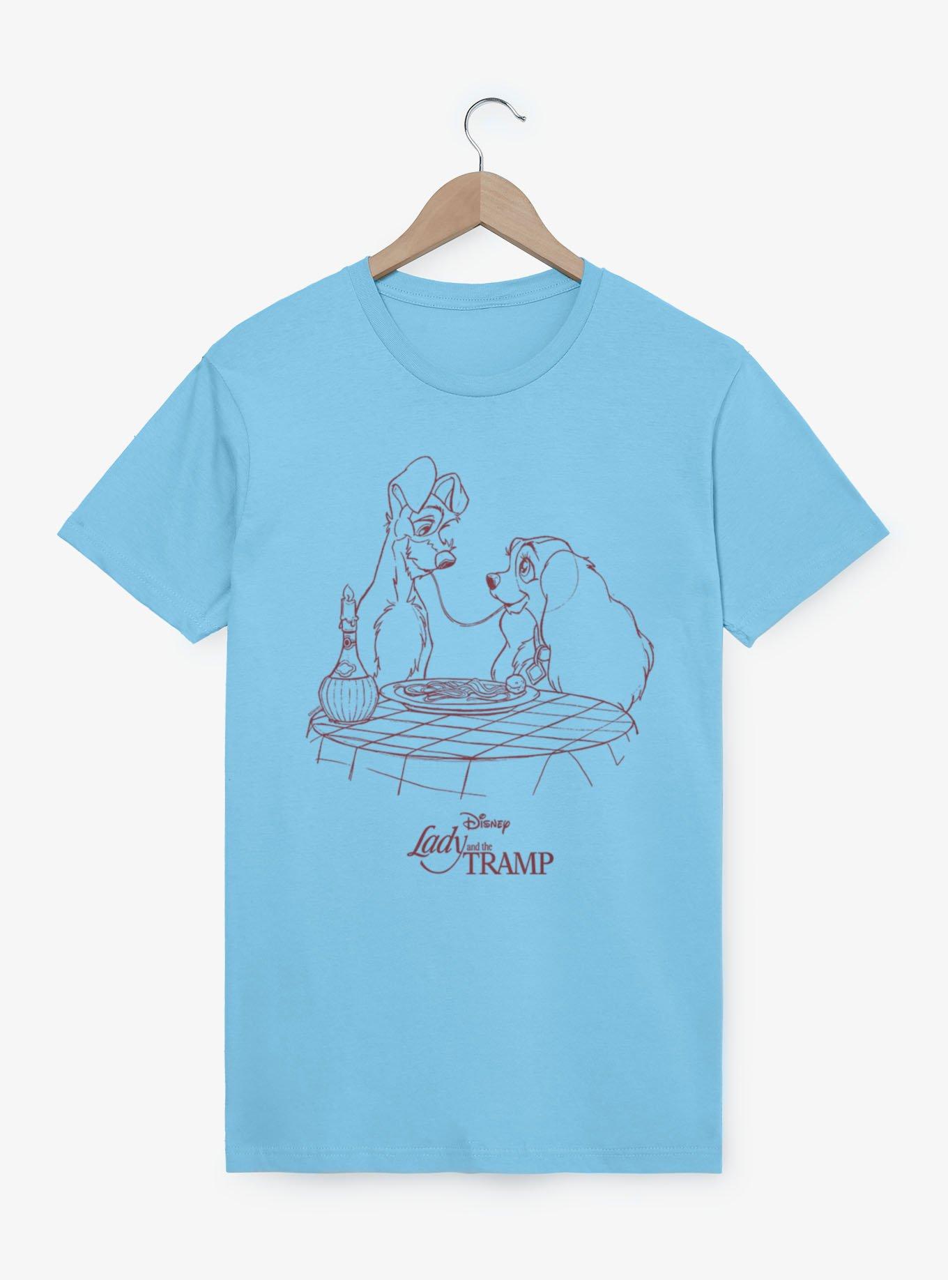 Disney Lady And The Tramp Noodle Night Outline T-Shirt, , hi-res