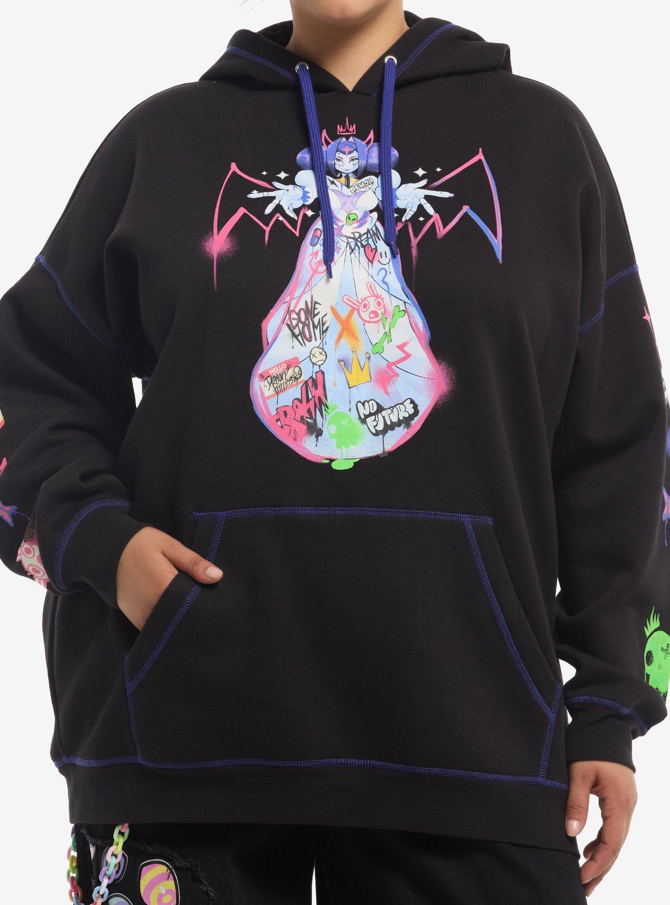 Knights Of Guinevere Graffiti Girls Oversized Hoodie Plus Size
