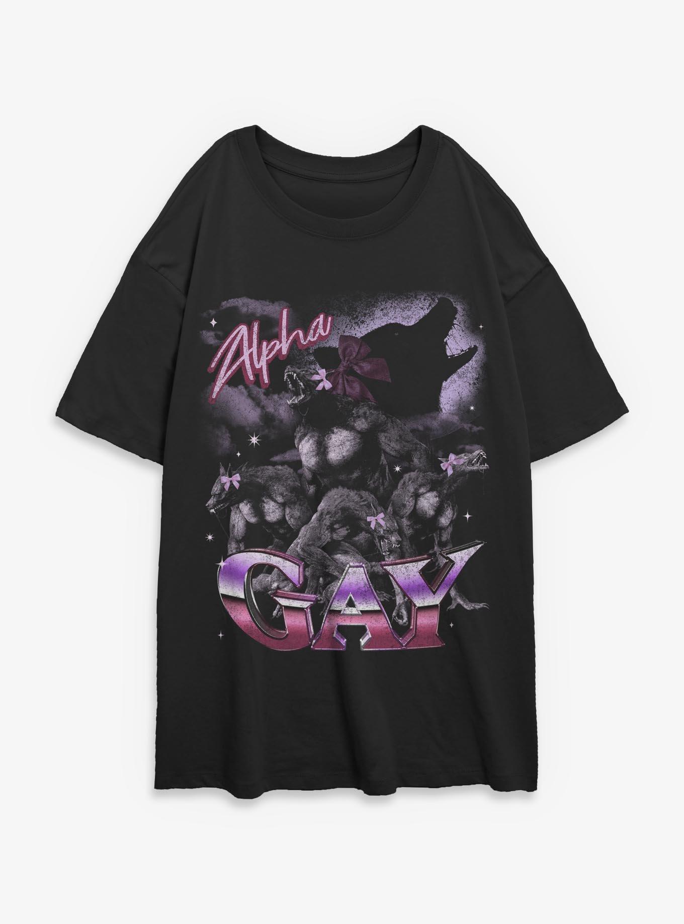 Alpha Gay Pride Girls Oversized T-Shirt Hot Topic Exclusive, , hi-res