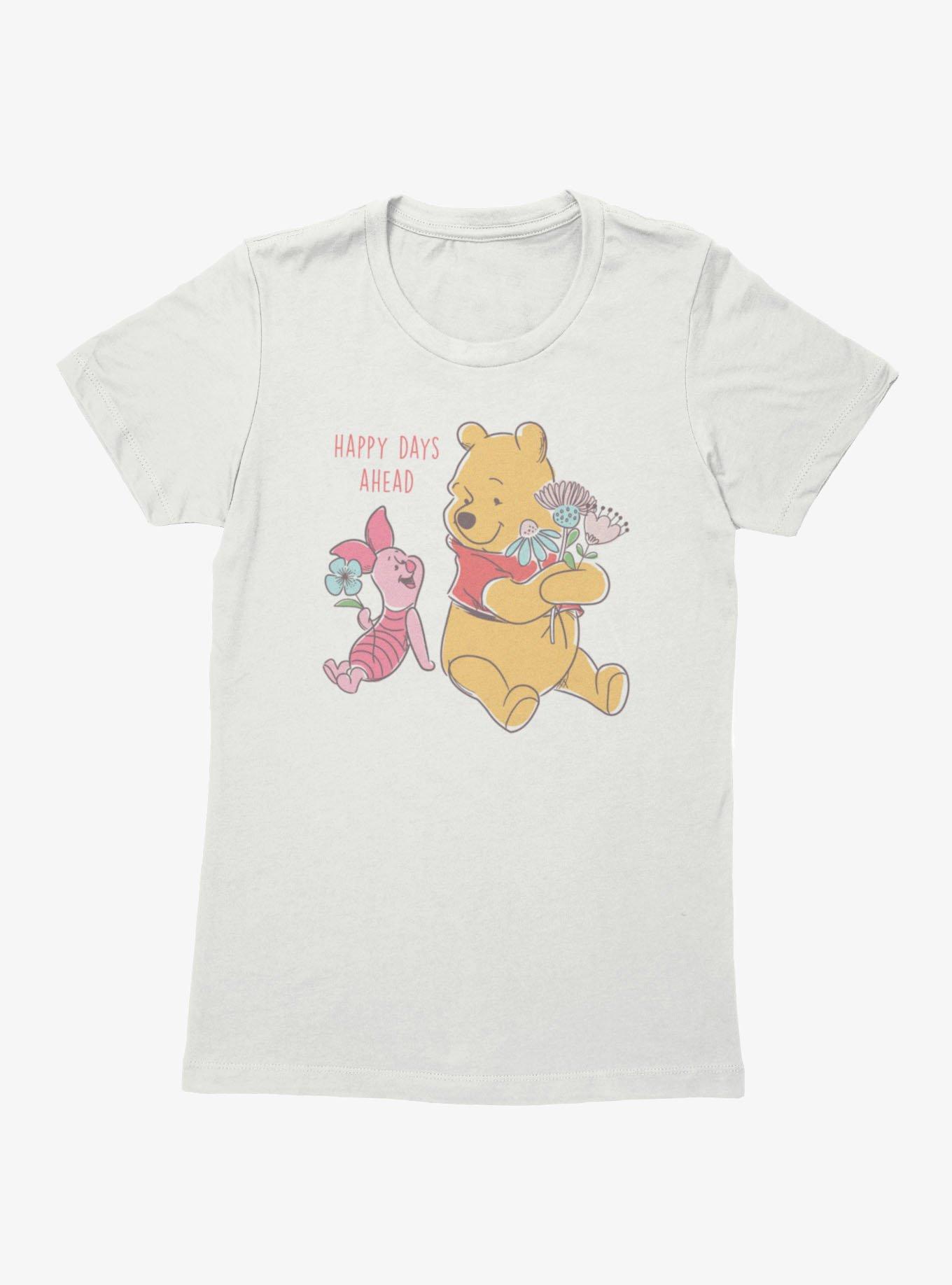 Disney Winnie The Pooh Happy Days Ahead With Piglet Flowers Womens T-Shirt, , hi-res