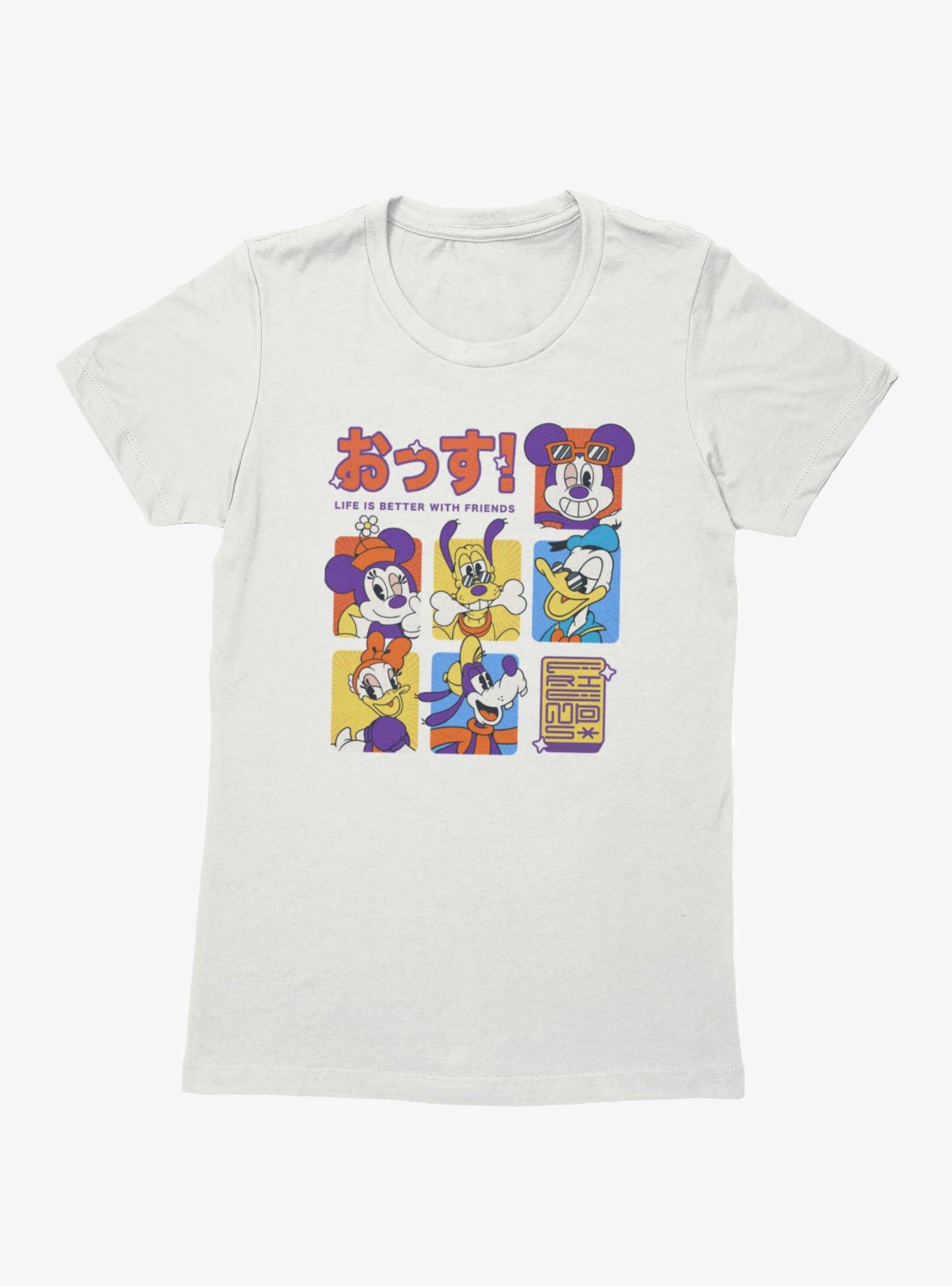 Disney Mickey Mouse Life Is Better With Friends Anime Color Squares Womens T-Shirt, , hi-res