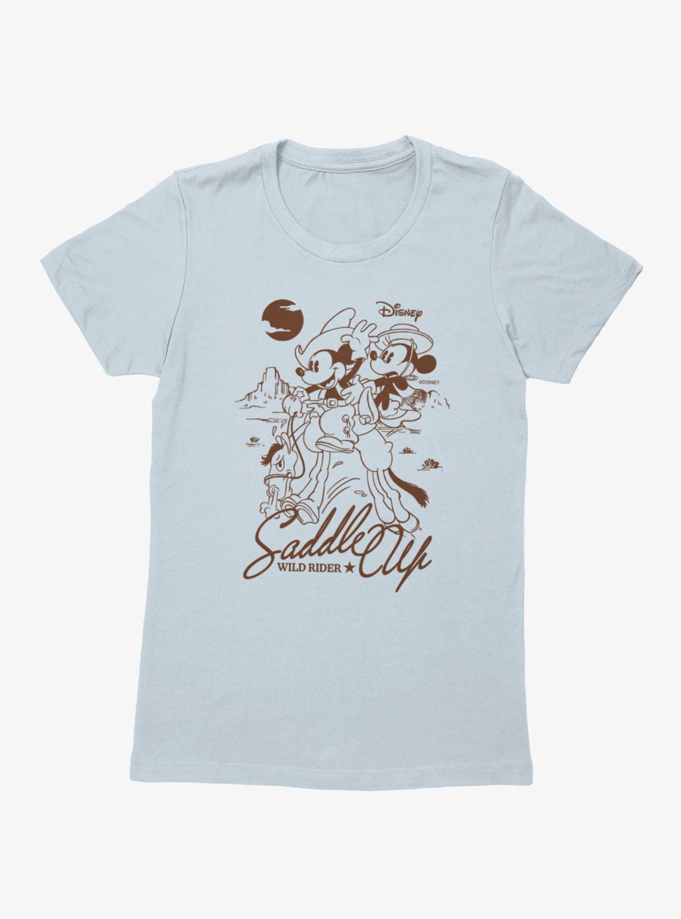 Disney Mickey Mouse Saddle Up Wild Ride Line Art Womens T-Shirt, , hi-res
