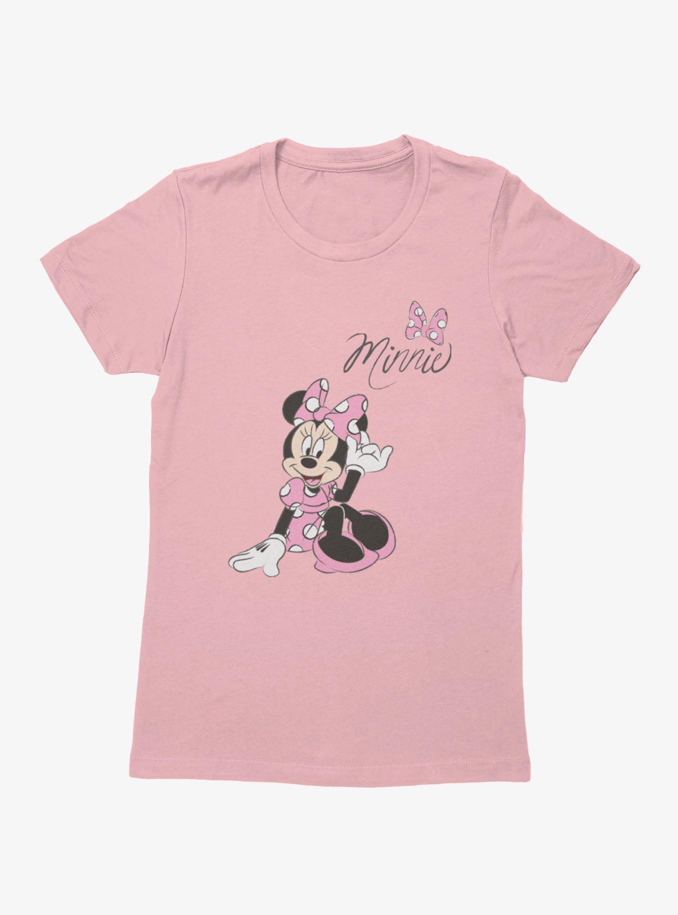 Disney Minnie Mouse Pink Dress Polka Dots Womens T-Shirt, , hi-res