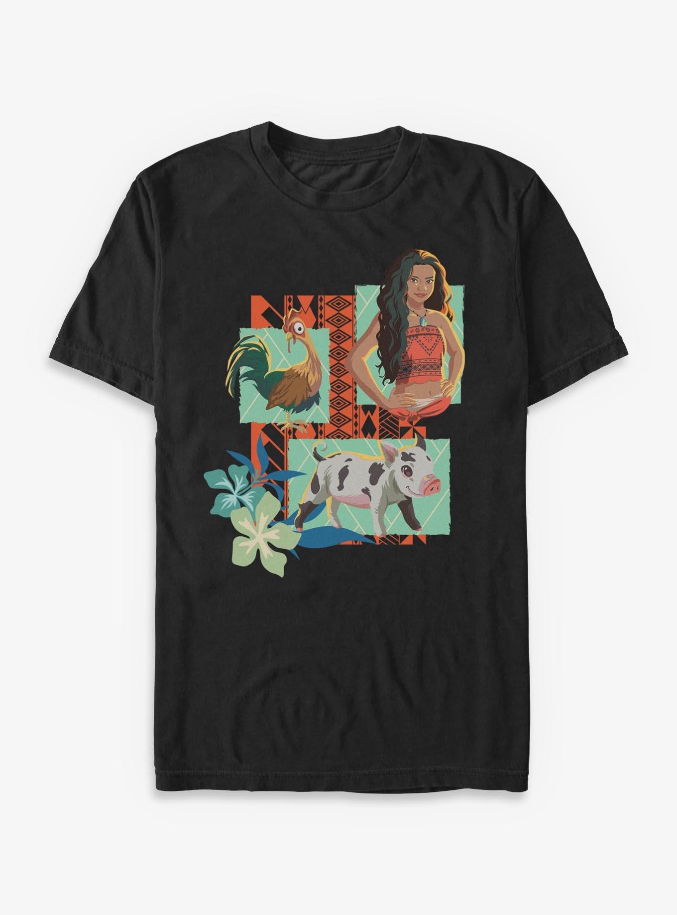 Disney Moana Live Action Moana Pua And Hei Hei Collage T-Shirt, , hi-res