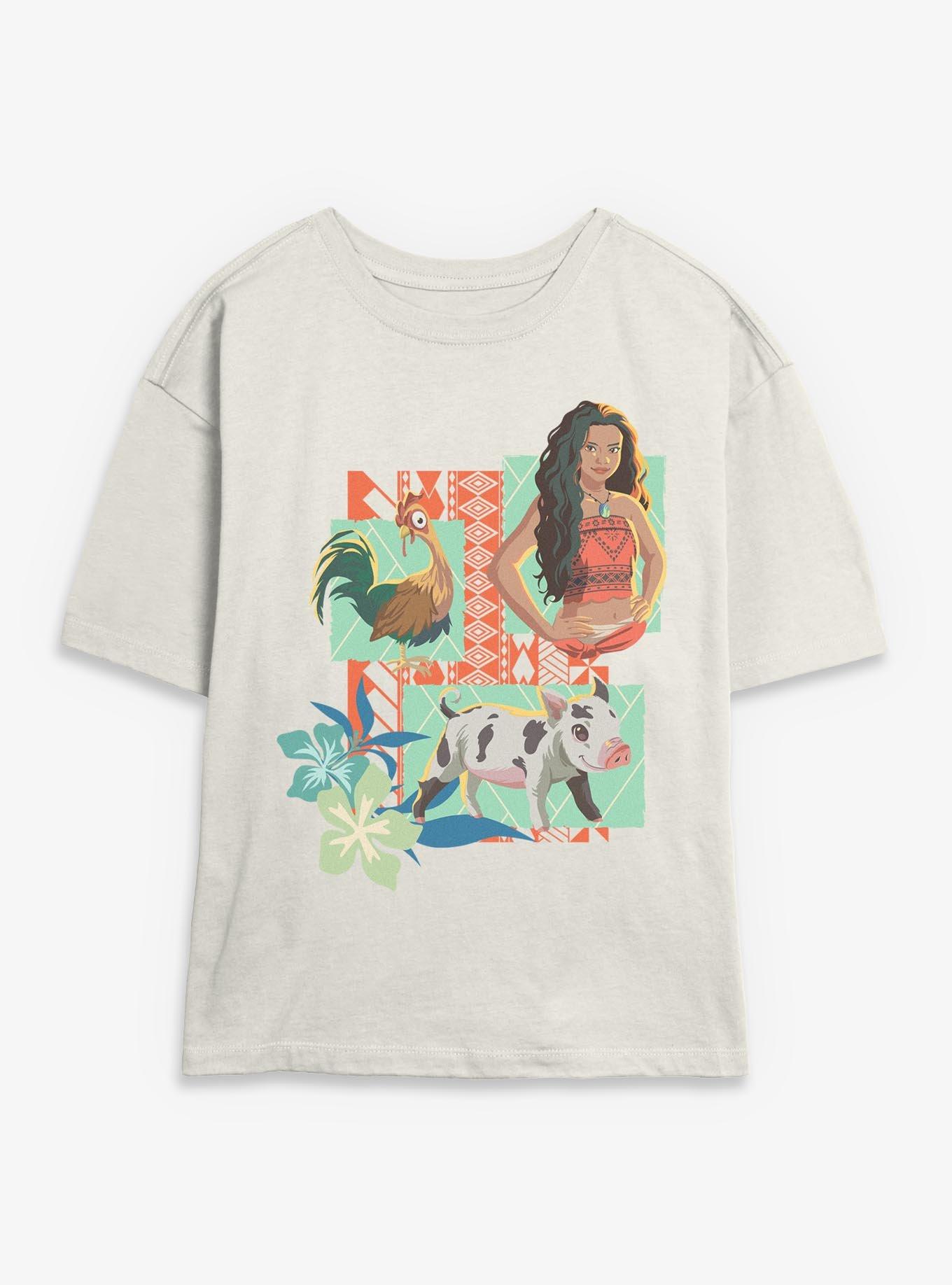 Disney Moana Live Action Moana Pua And Hei Hei Collage Girls Skimmer T-Shirt, , hi-res