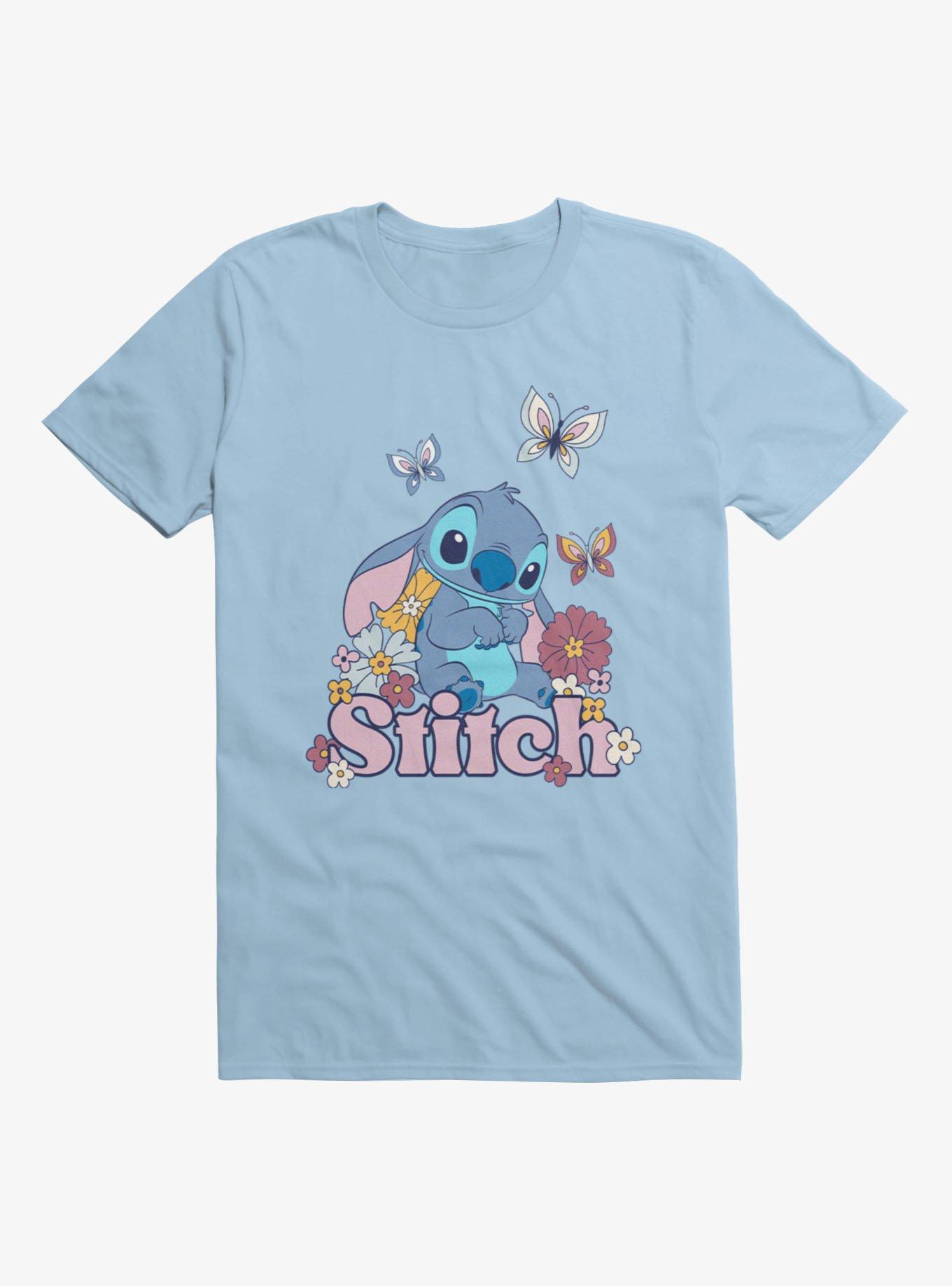 Disney Lilo & Stitch Flowers And Butterfly T-Shirt, , hi-res