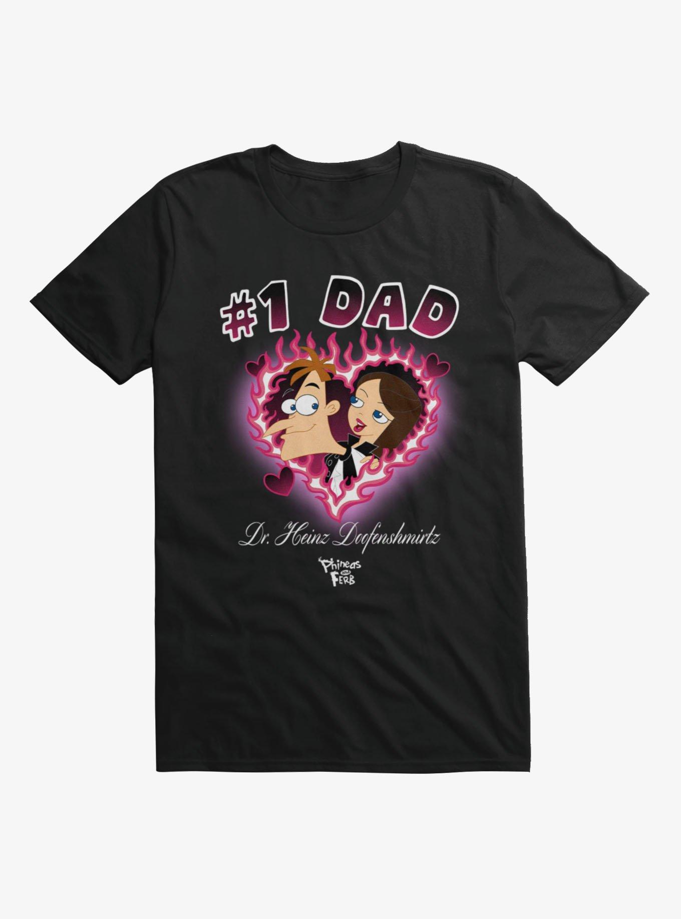 Disney Phineas And Ferb Number 1 Dad Flame Heart Dr. Doofenshmirtz T-Shirt, , hi-res