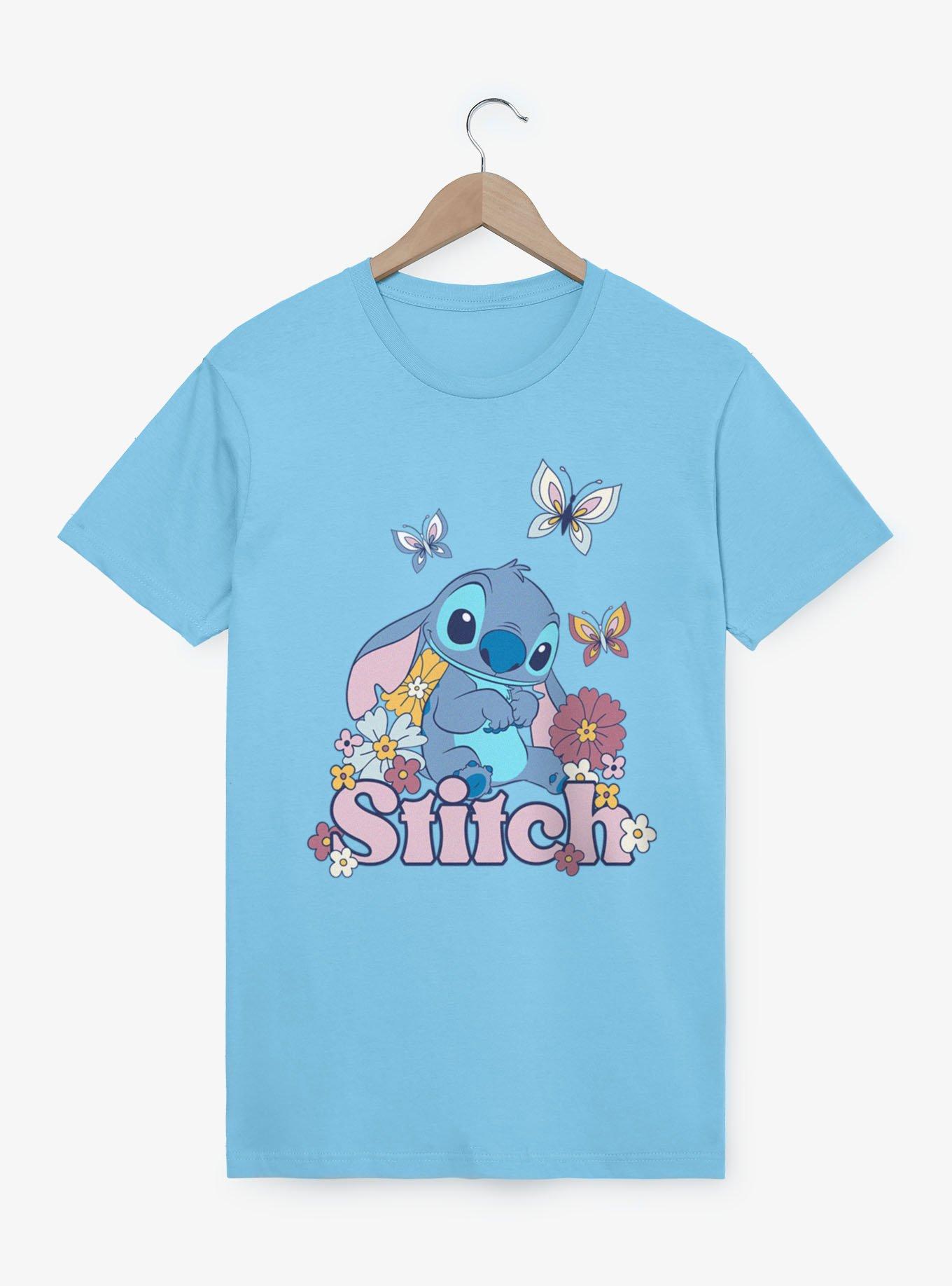 Disney Lilo & Stitch Flowers And Butterfly T-Shirt, , hi-res