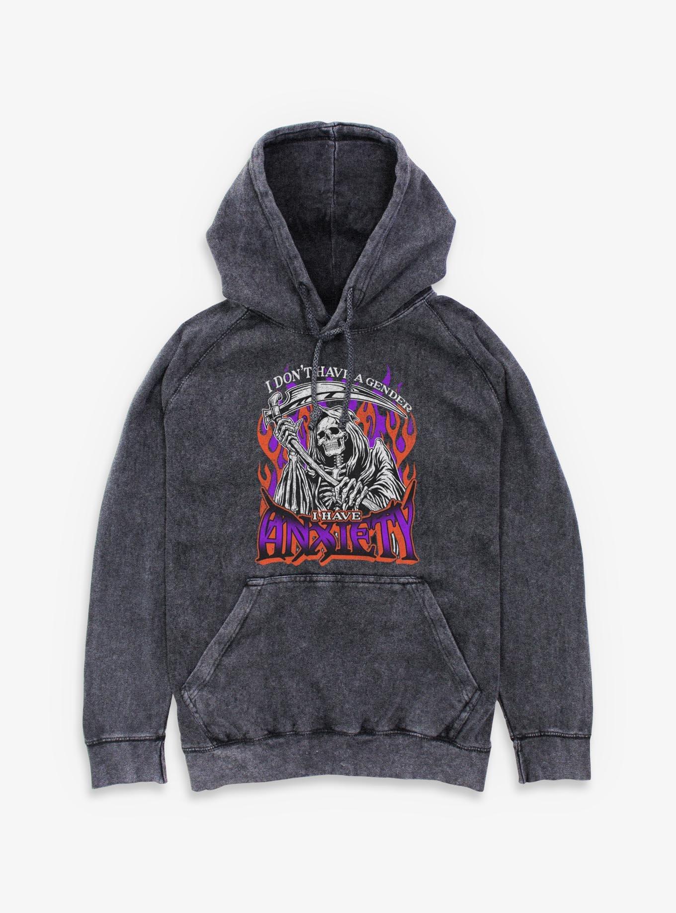 I Don't Have A Gender I Have Anxiety Mineral Wash Hoodie BoxLunch Exclusive, , hi-res