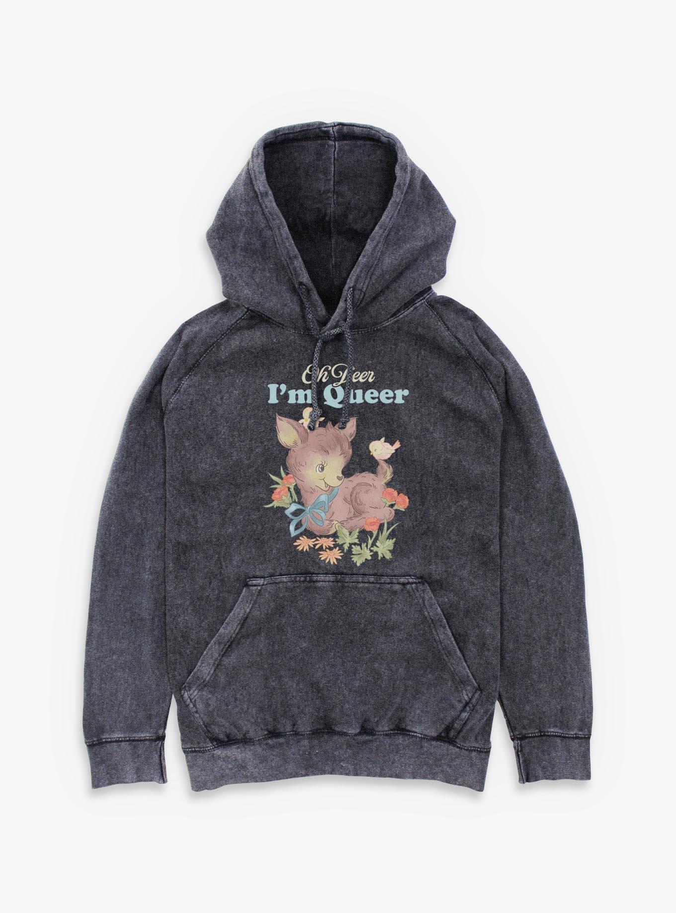 Queer Deer Mineral Wash Hoodie BoxLunch Exclusive, , hi-res