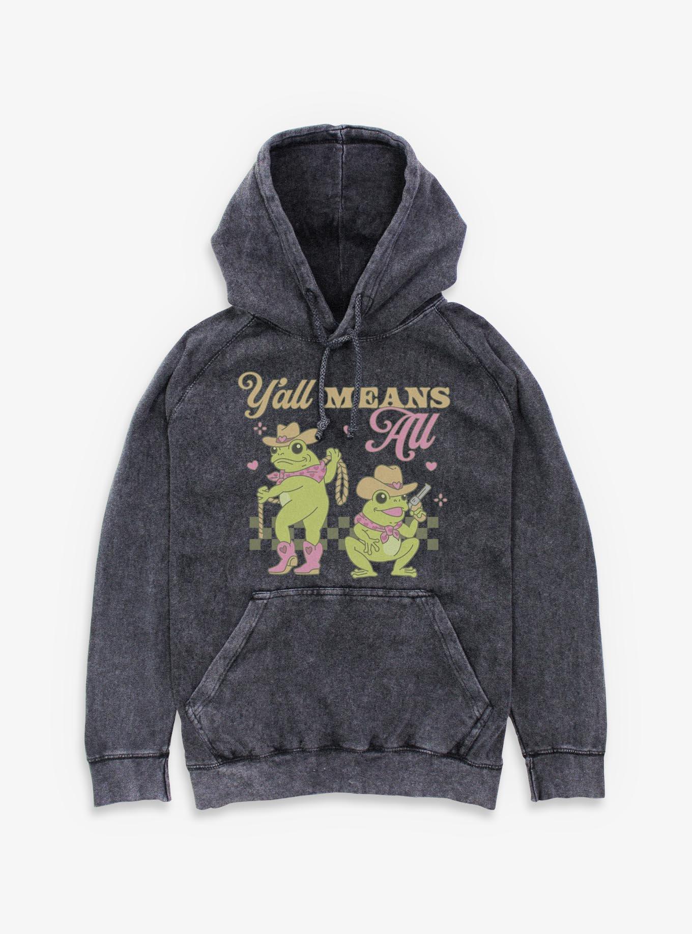 Y?all Means All Western Frogs Pride Mineral Wash Hoodie BoxLunch Exclusive, , hi-res