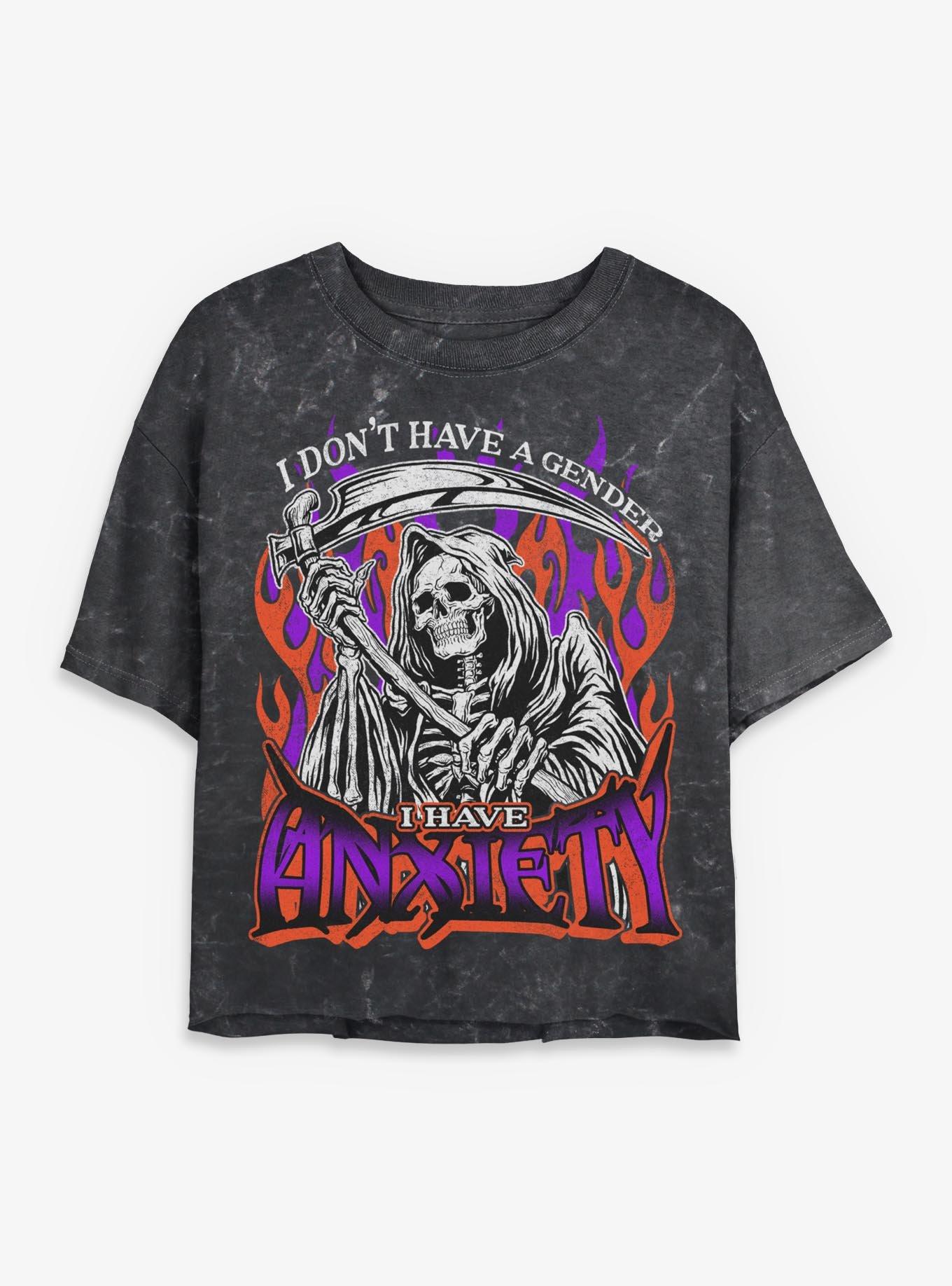 I Don't Have A Gender Anxiety Womens Mineral Wash Crop T-Shirt BoxLunch Exclusive