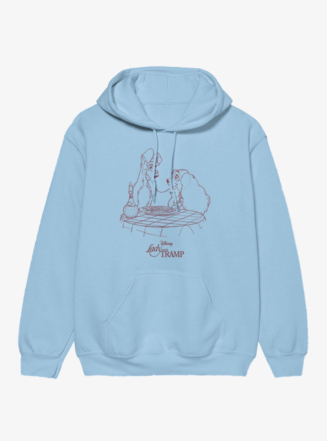 Disney Lady And The Tramp Noodle Night Outline Hoodie, , hi-res