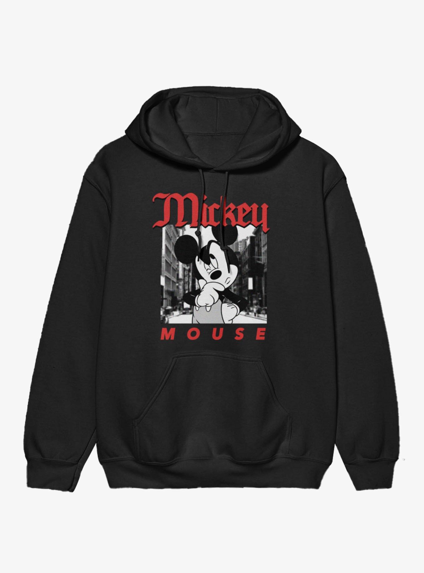 Disney Mickey Mouse Thinking On The Street Photo Hoodie, , hi-res