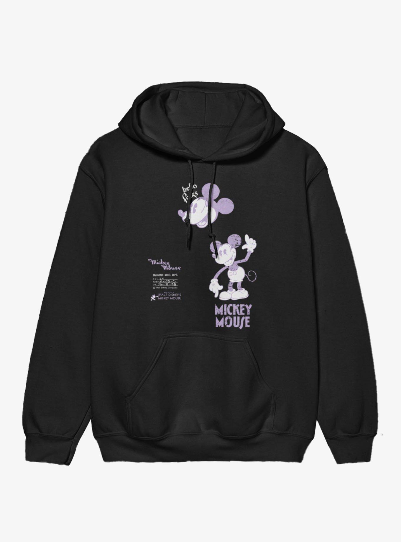 Disney Mickey Mouse Character Model Retro Sketch Hoodie, , hi-res