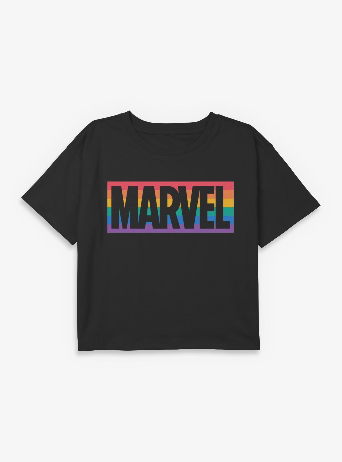 Marvel Rainbow Logo Youth Girls Boxy T-Shirt, , hi-res