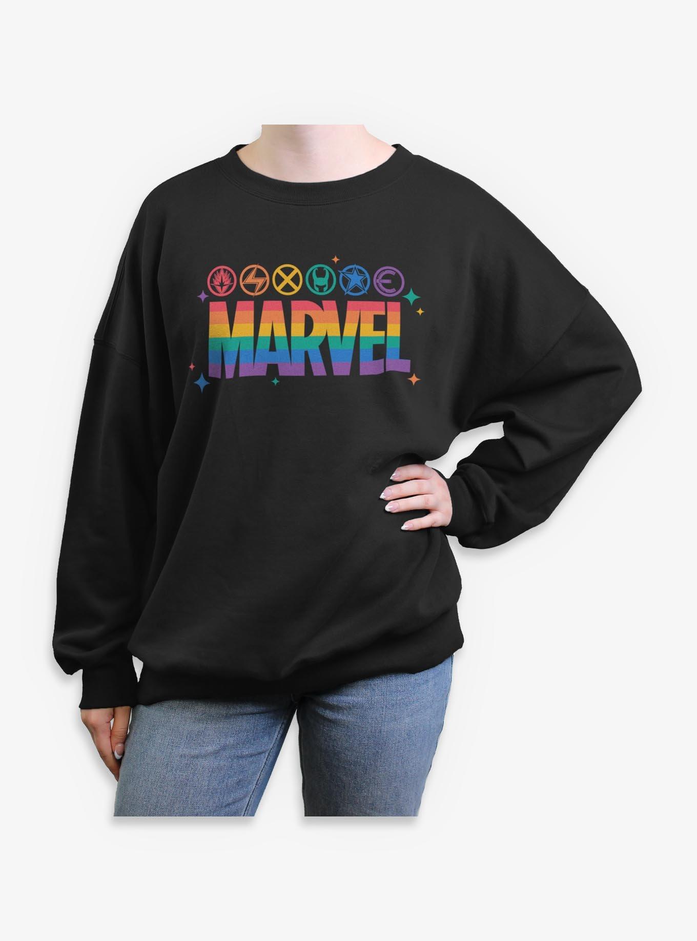 Marvel Icons Rainbow Womens Oversized Sweatshirt