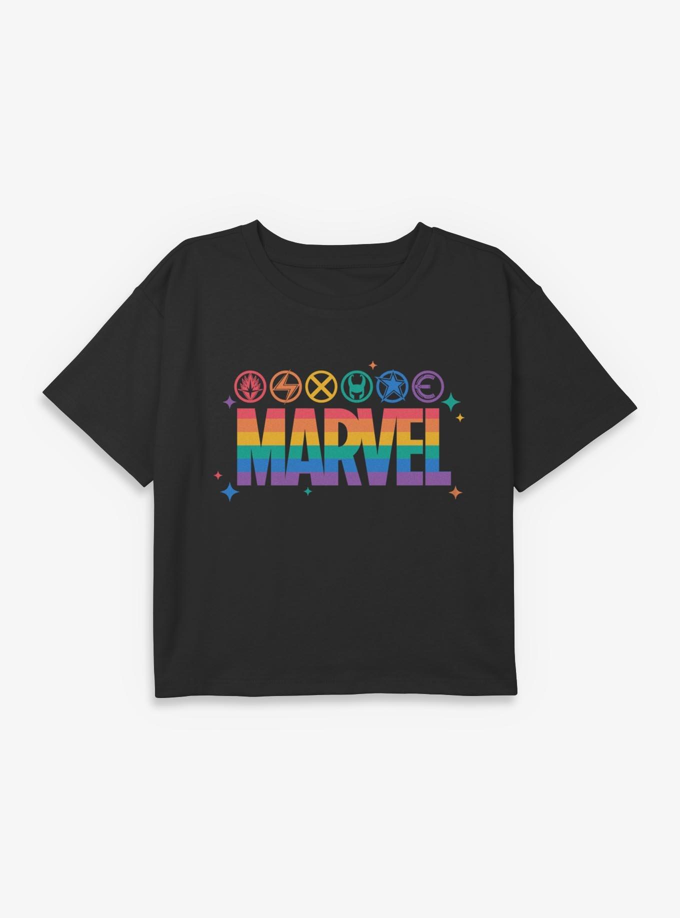 Marvel Icons Rainbow Youth Girls Boxy T-Shirt, , hi-res
