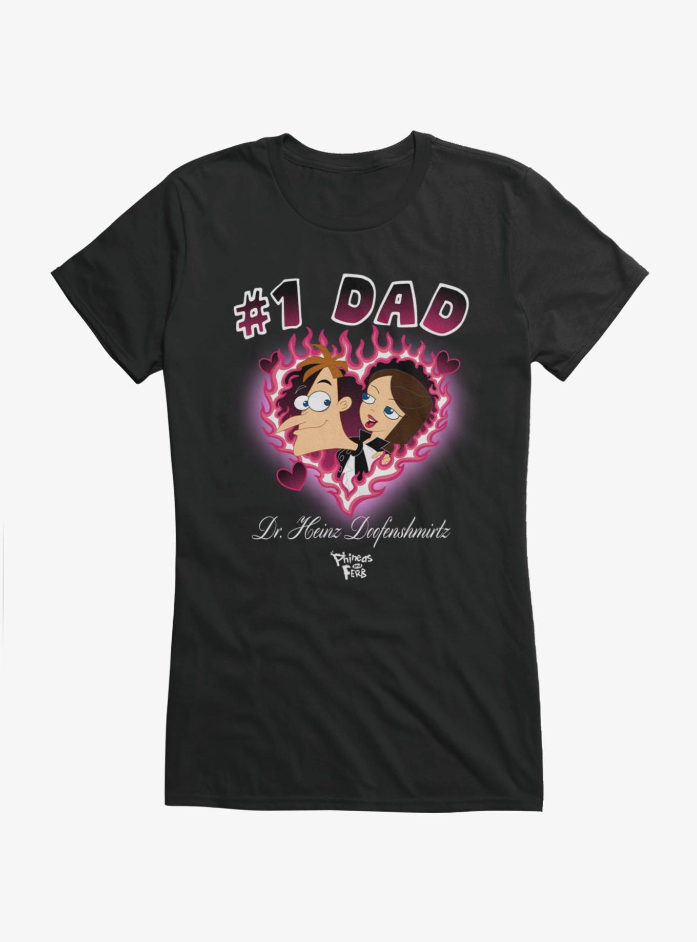 Disney Phineas And Ferb Number 1 Dad Flame Heart Dr. Doofenshmirtz Girls T-Shirt, , hi-res
