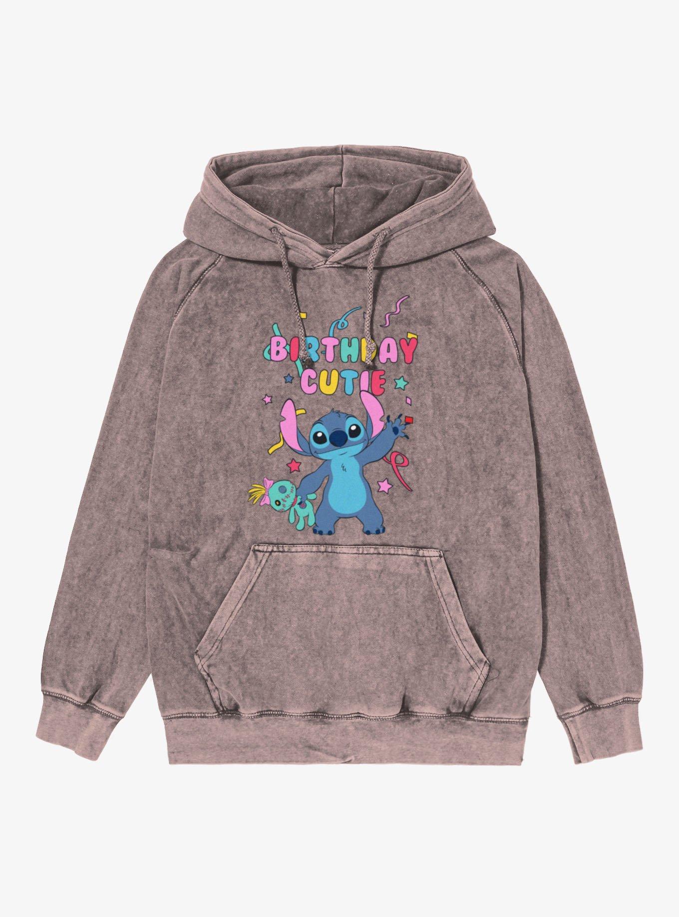 Disney Lilo & Stitch Birthday Cutie Confetti Wave Mineral Wash Hoodie, , hi-res