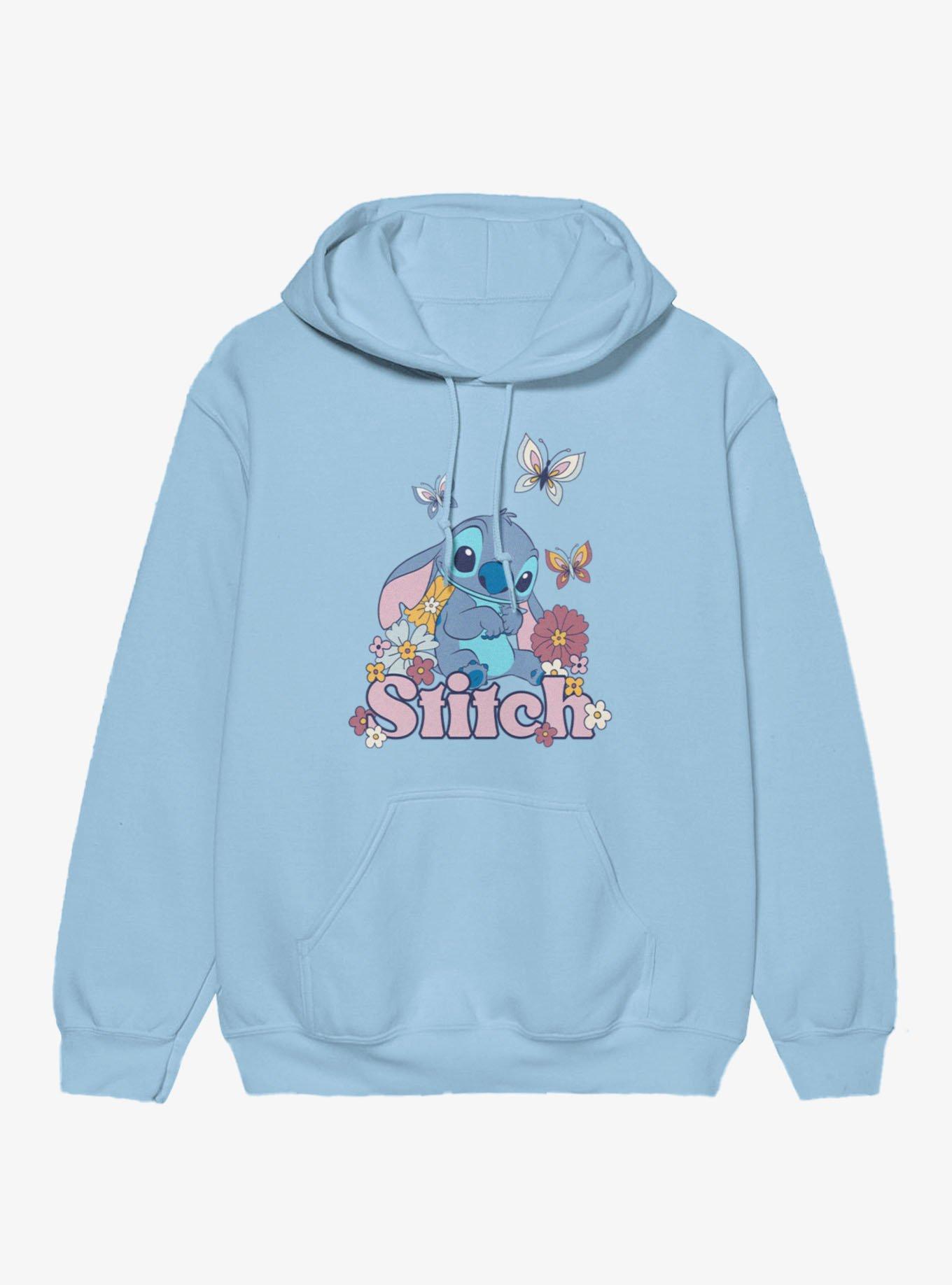 Disney Lilo & Stitch Flowers And Butterfly Hoodie, , hi-res