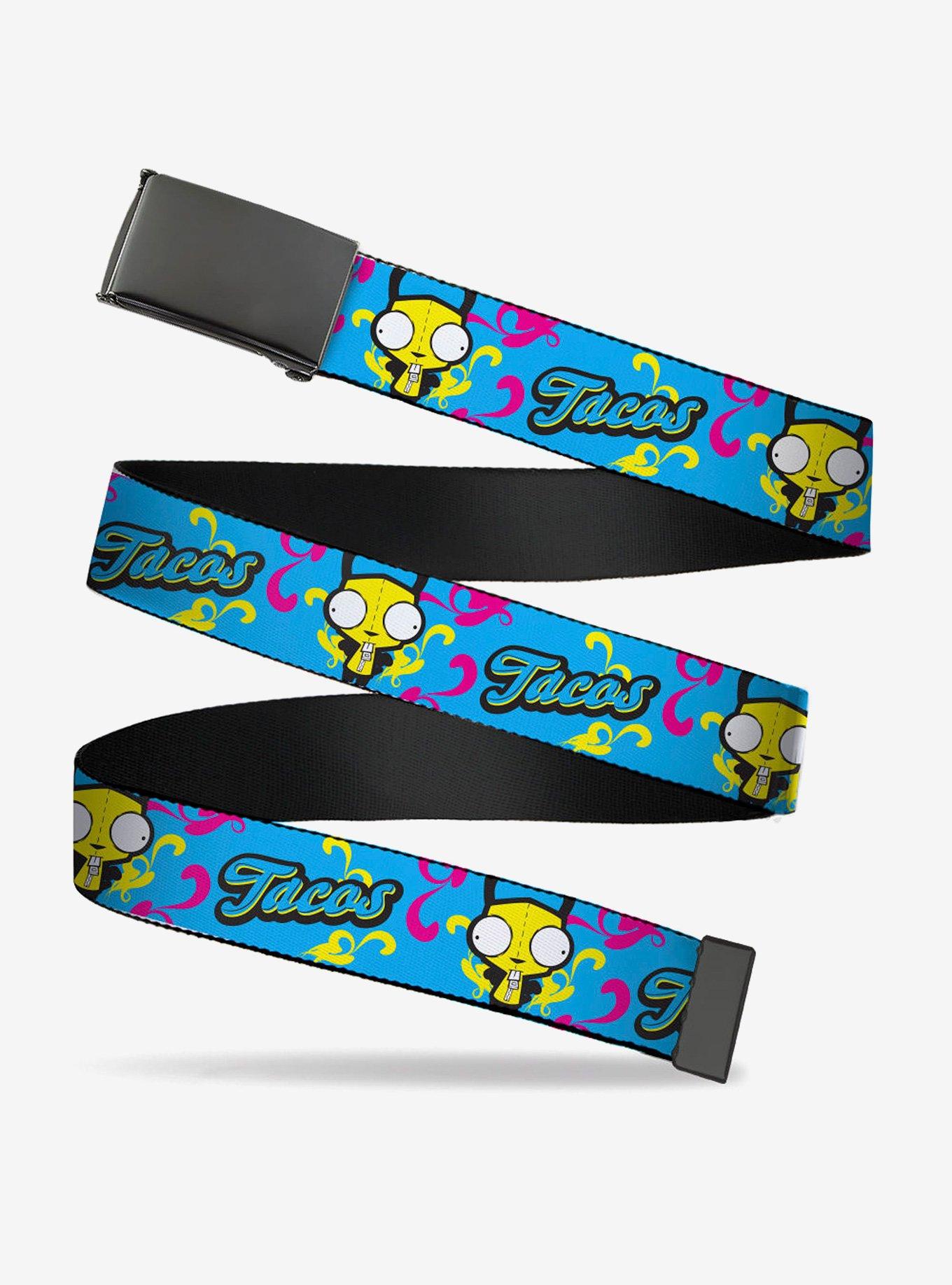 Invader Zim GIR Tacos Pose Pink Yellow Clamp Buckle Belt, , hi-res
