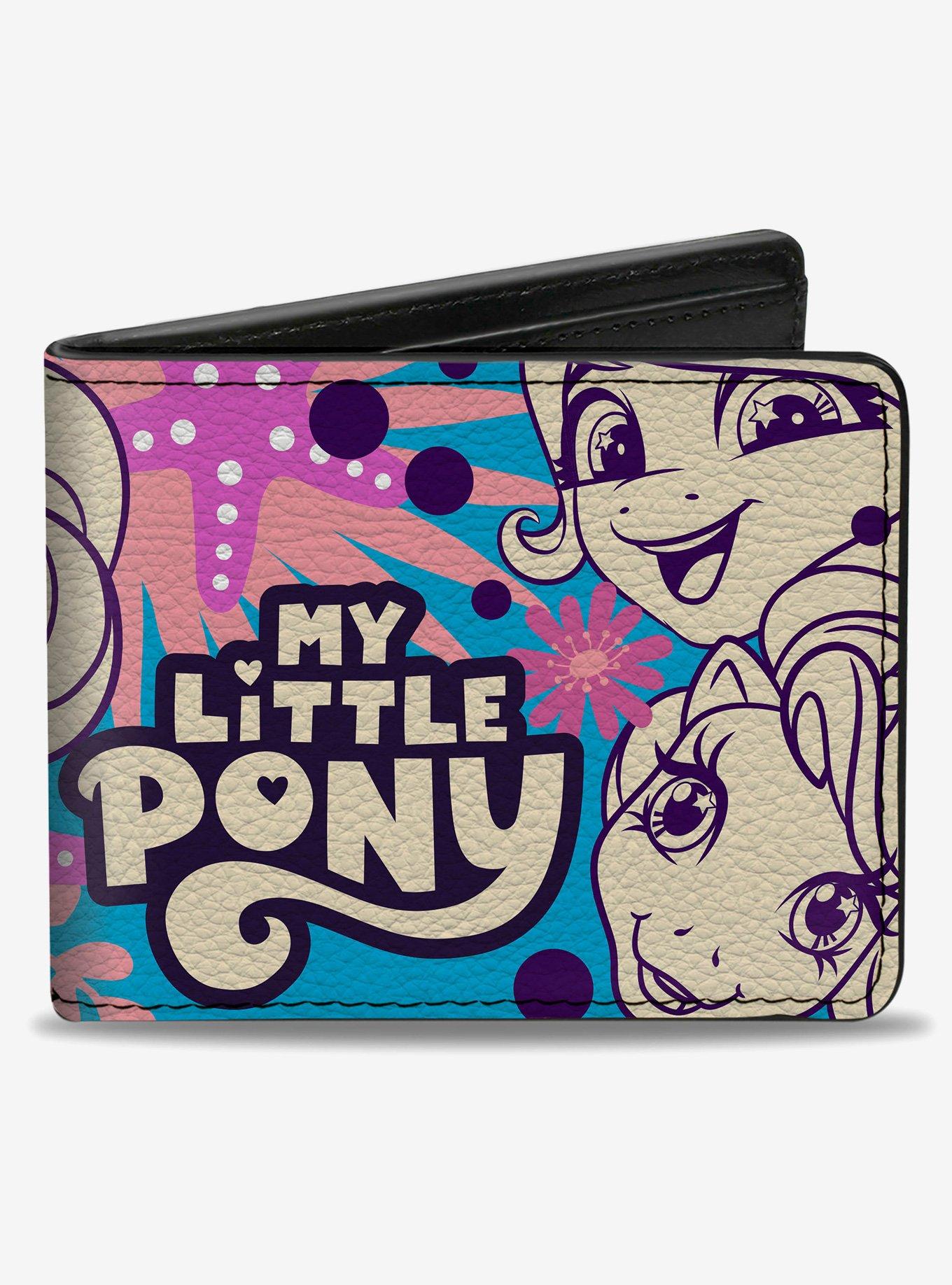 My Little Pony Five Ponies Faces and Flowers Collage Bifold Wallet, , hi-res