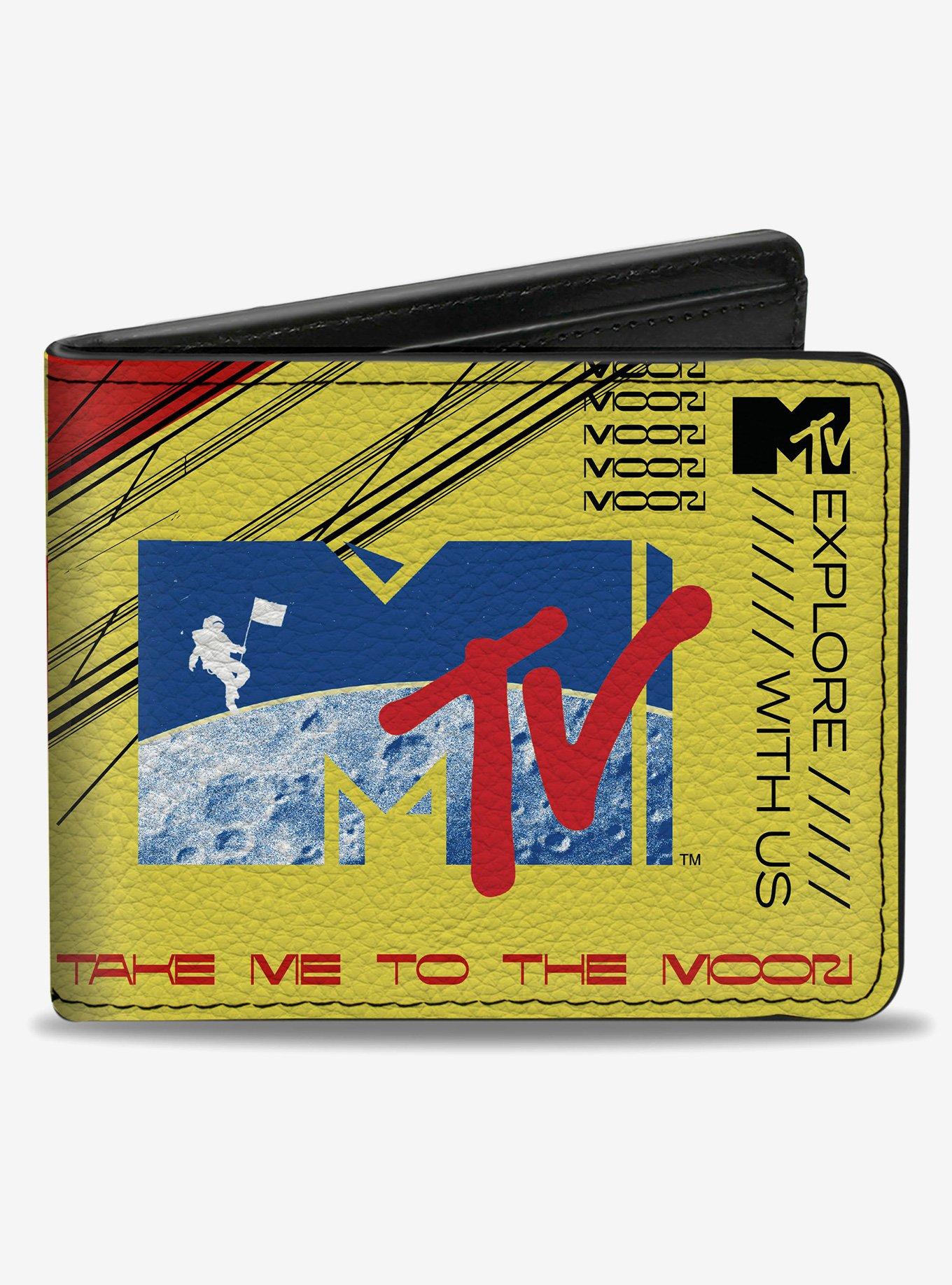 MTV Logo and Moon Man Collage Bifold Wallet, , hi-res